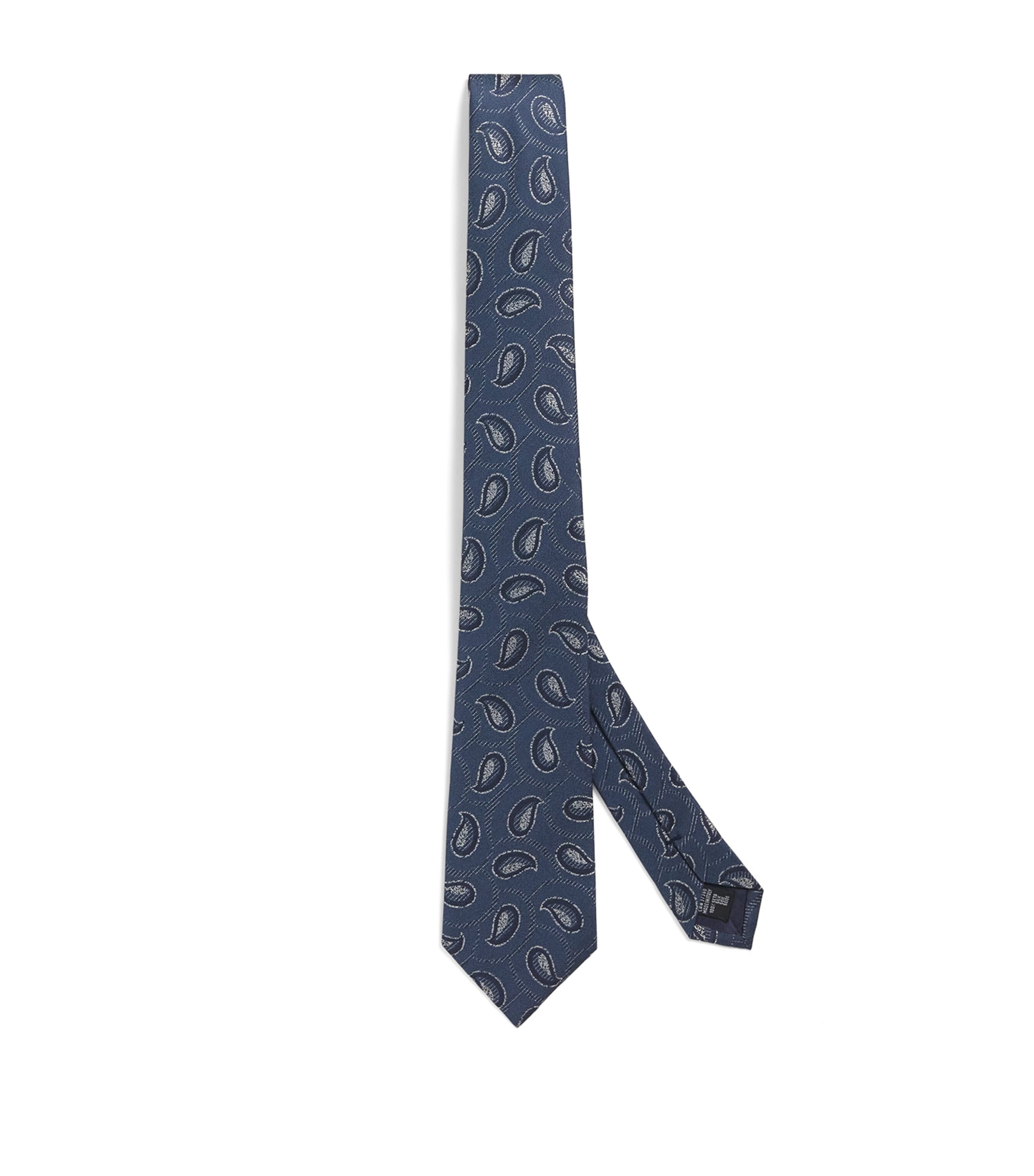 Giorgio Armani Silk Paisley Jacquard Tie In Blue