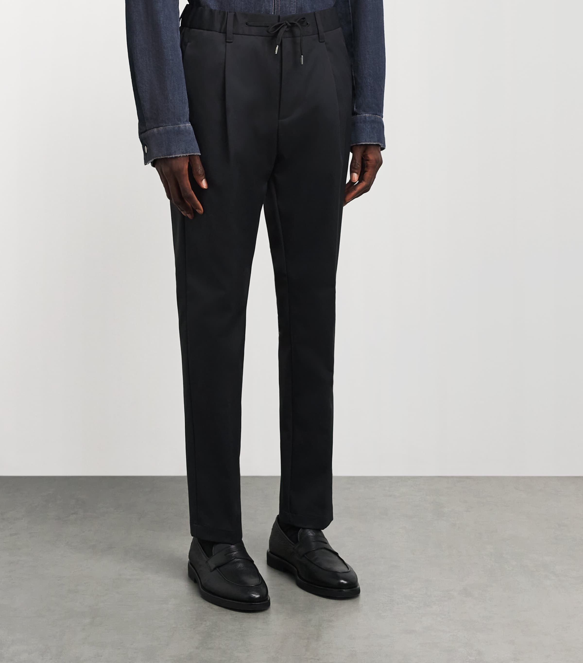 Herno Mens Technical Drawstring Trousers Nero Image 4