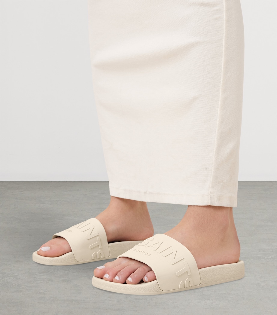 AllSaints Logo Biggy Slides Chalk White Image 6