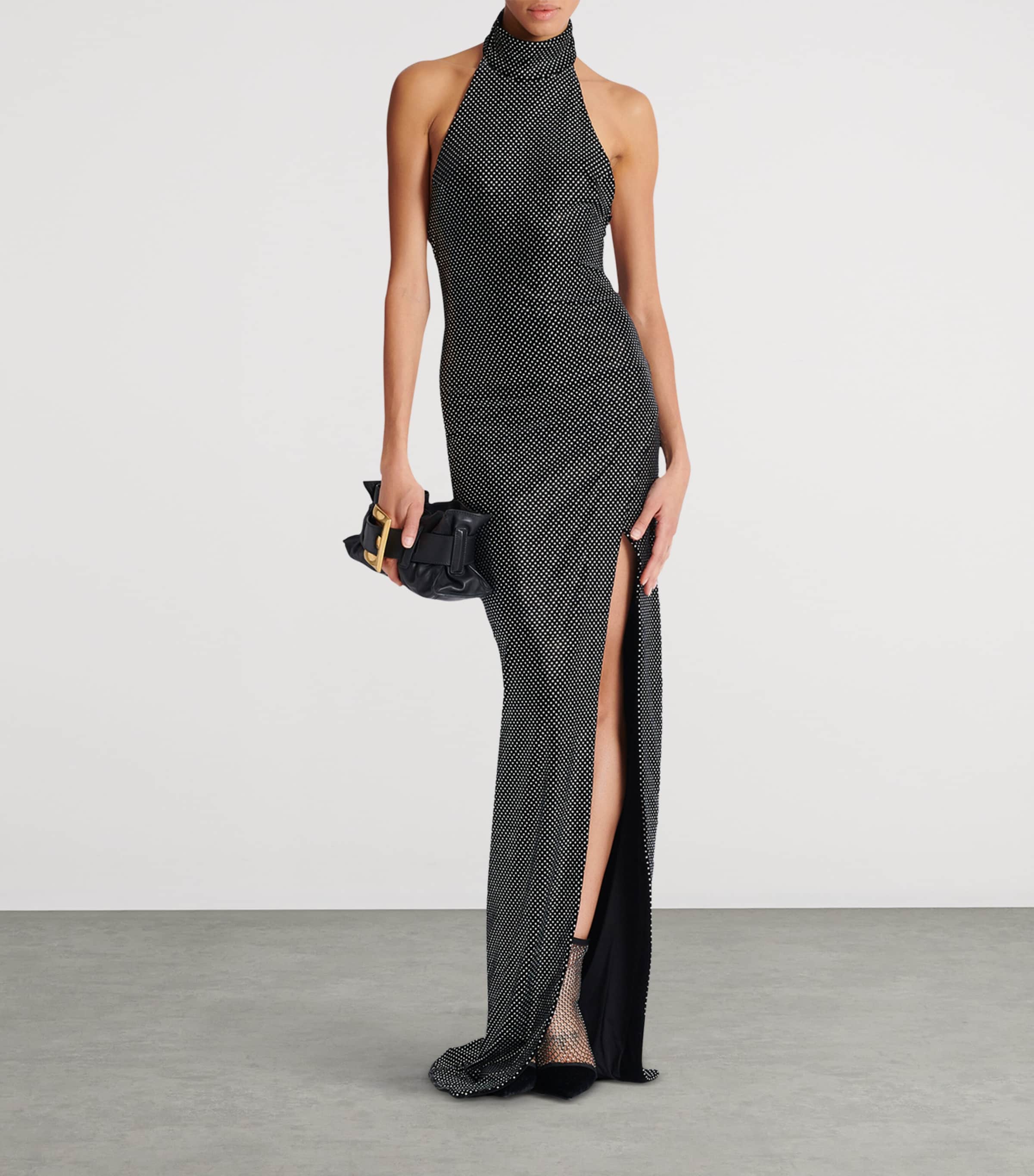 Velvet Embellished Maxi Dress EAC NOIR/ARGENT Image 2