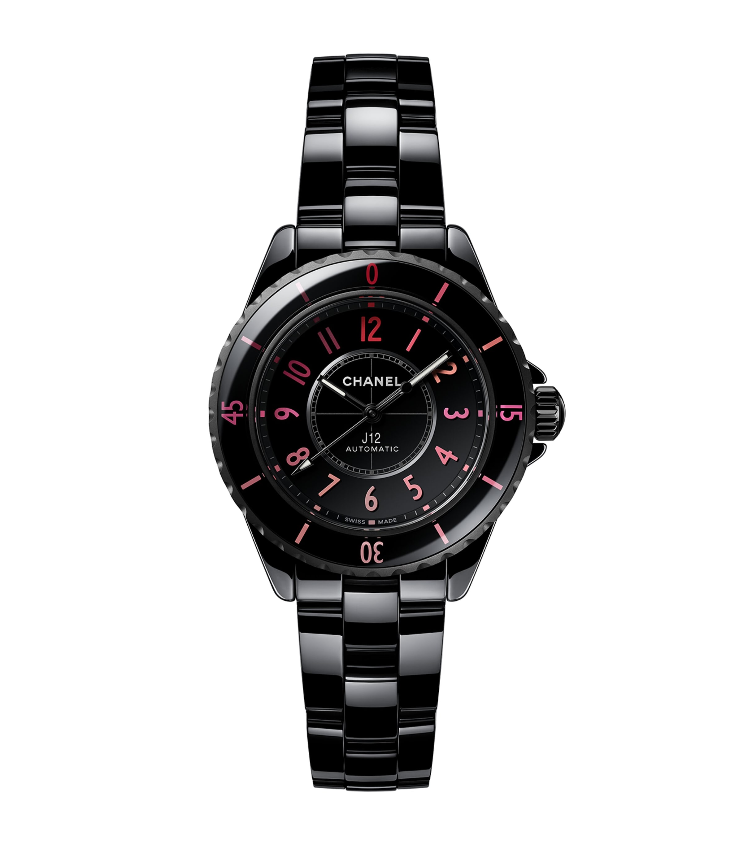 CHANEL Ceramic and Steel J12 Blush Calibre 12.2 Watch 33mm Black Image 1