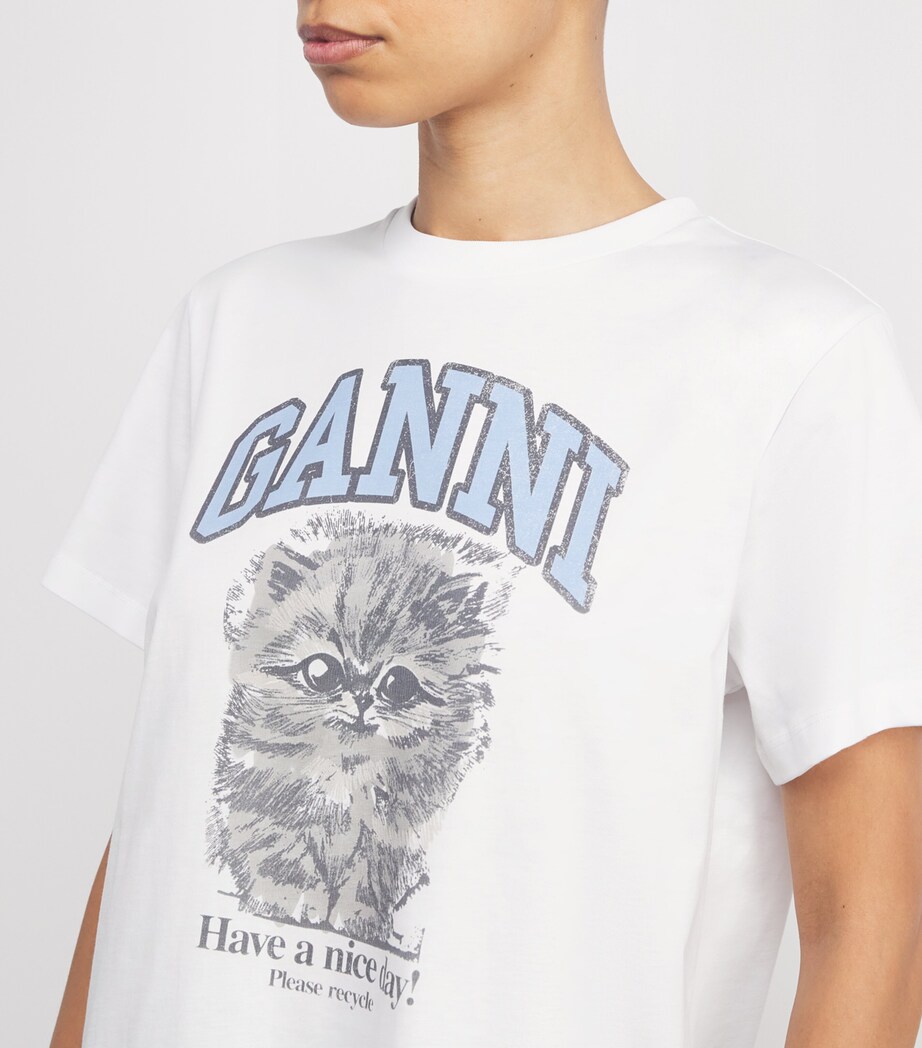 Organic Cotton Kitty T-Shirt 151 BRIGHT WHITE Image 7