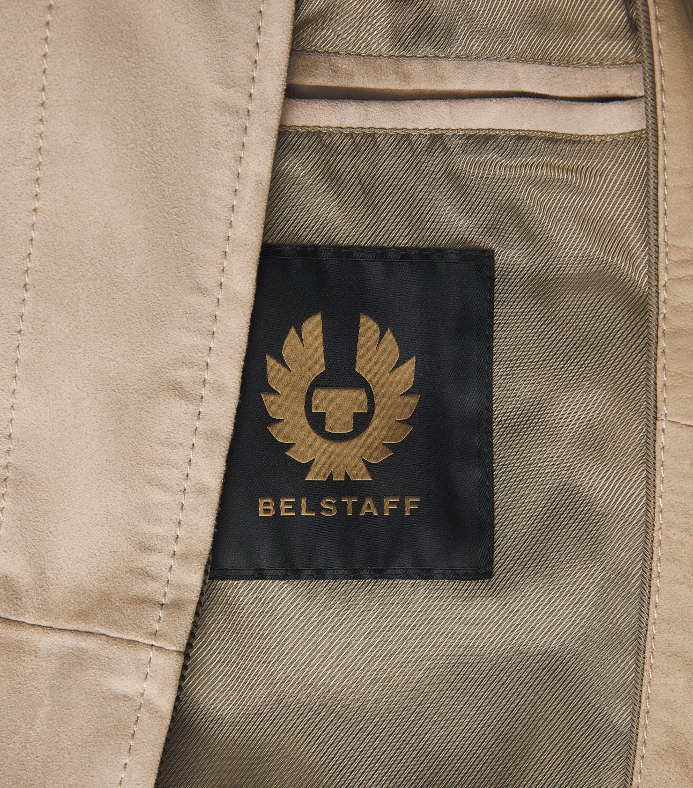 Belstaff Mens Suede Seaway Bomber Jacket Dark Sanddksnd Image 6