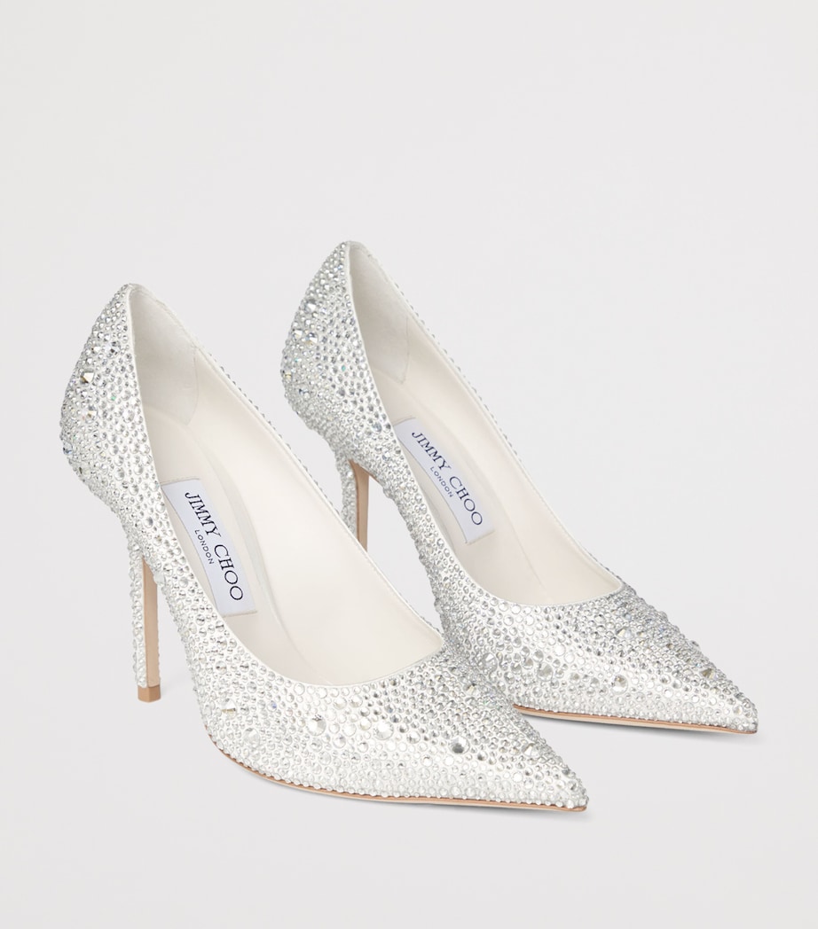 Love 100 Embellished Satin Pumps IVORY/CRYSTAL Image 2