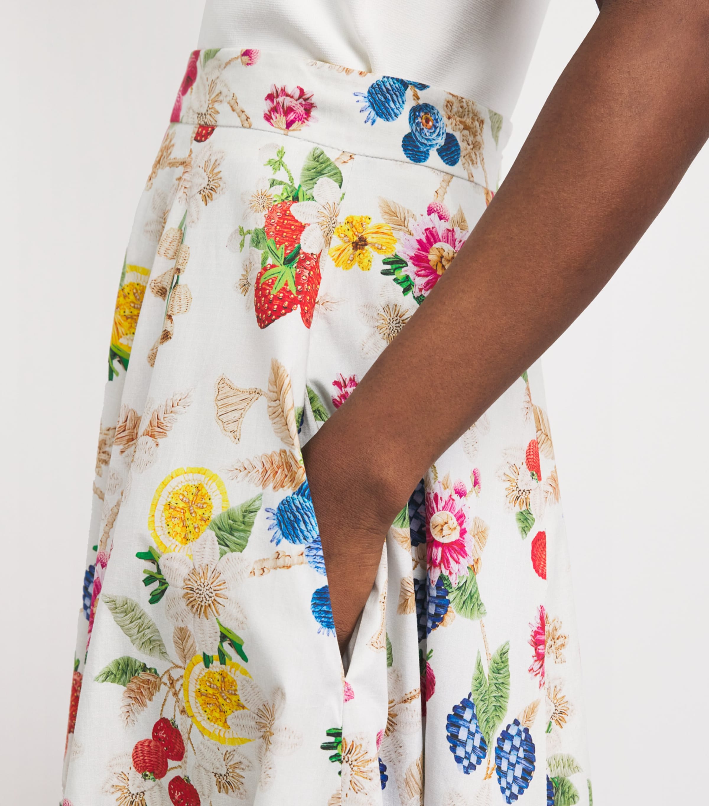 Mary Katrantzou Womens Stretch-Cotton Stowe Maxi Skirt Fruitavola Aop Image 3