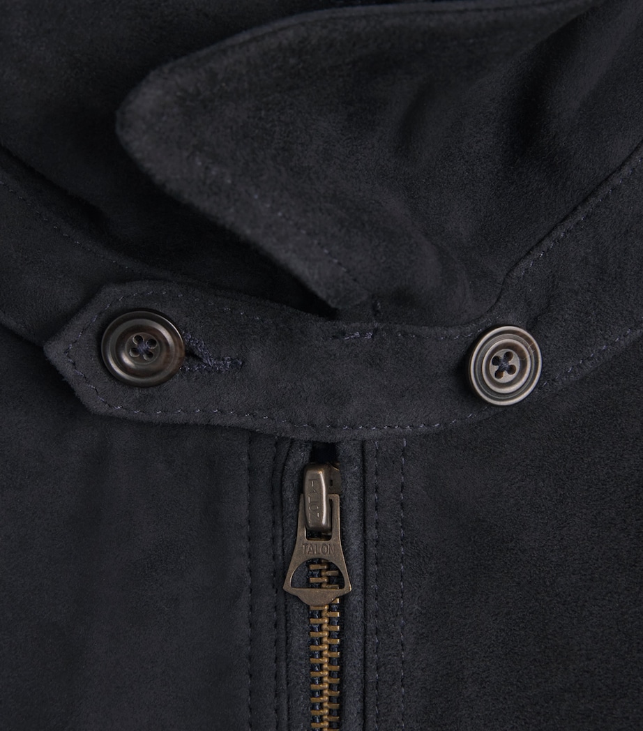 Polo Ralph Lauren Mens Bayport Suede Jacket Collection Navy Image 6