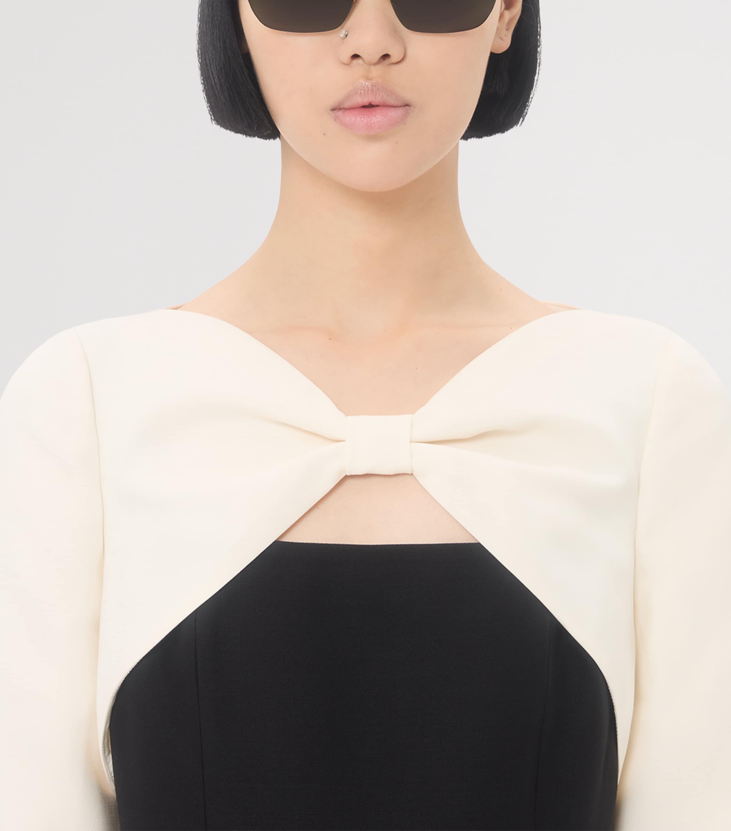 Wool-Silk Crepe Midi Dress 0NA Image 6