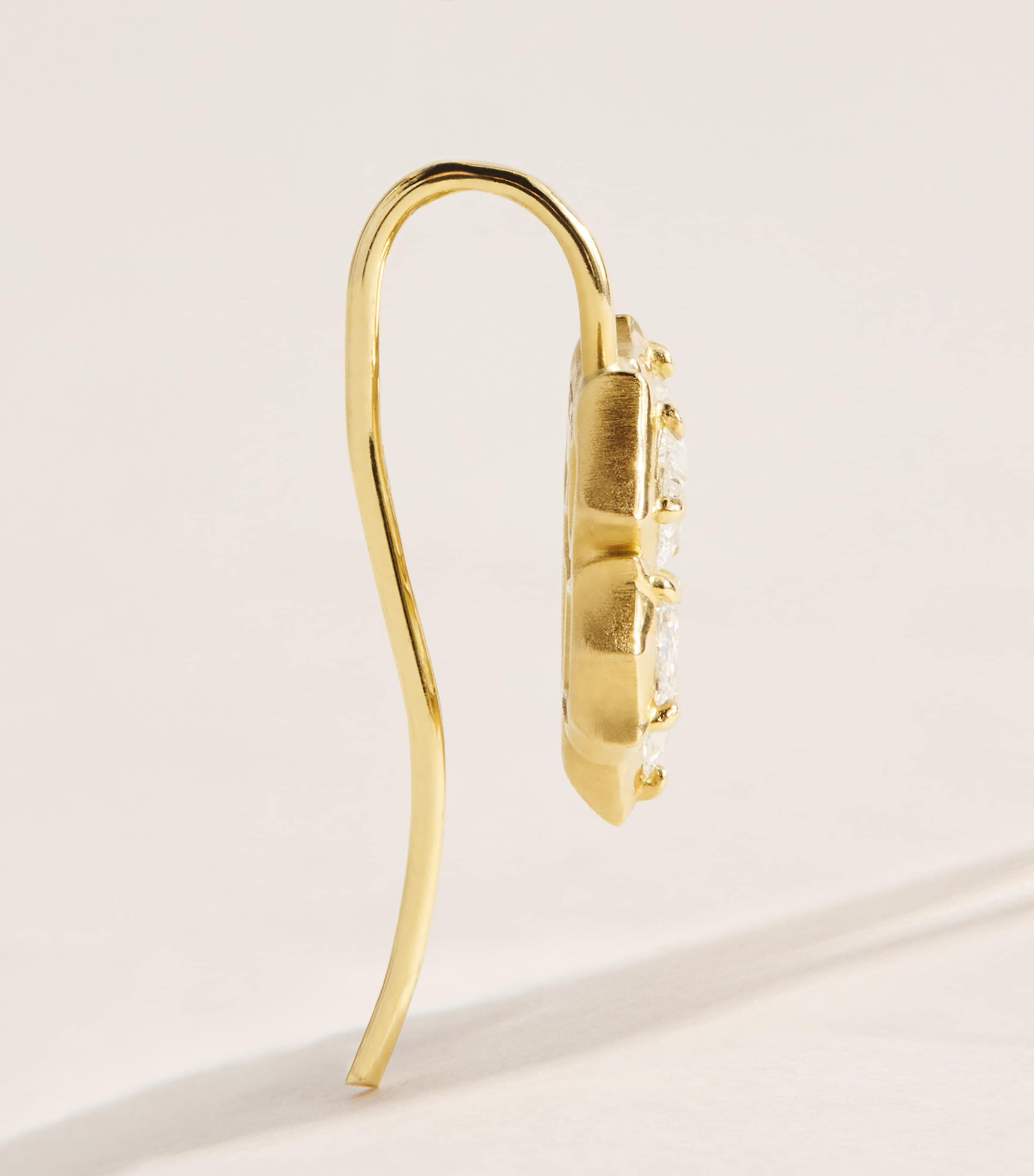 Jade Trau Yellow Gold and Diamond Poppy Hook Earrings Yellow Gold Image 3