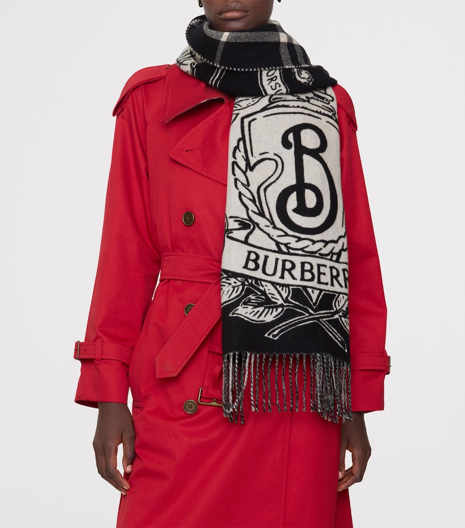 Cashmere Reversible Stormy Knight Scarf BLACK/CALICO Image 10