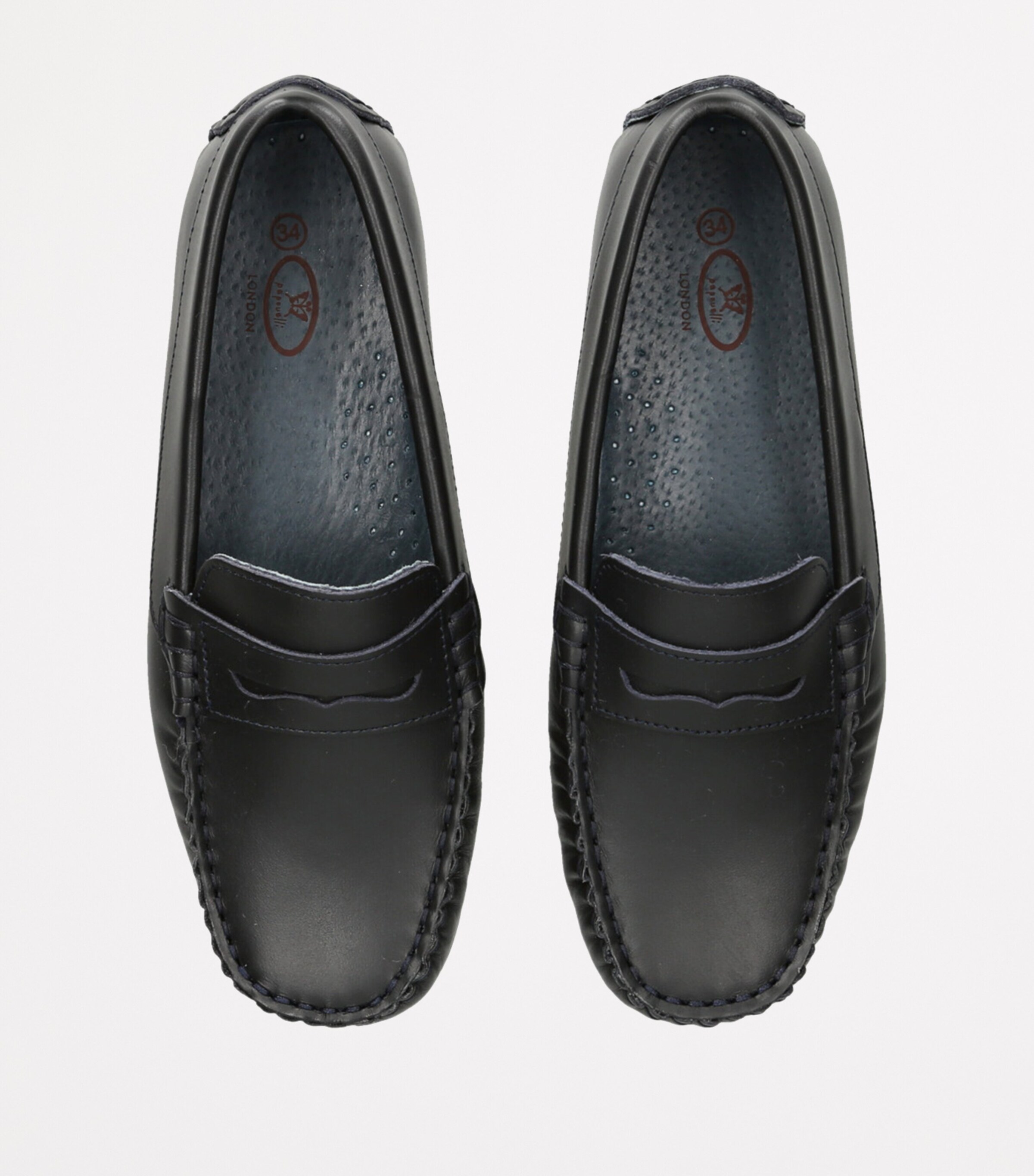 Leather Felix Loafers NAVY Image 4
