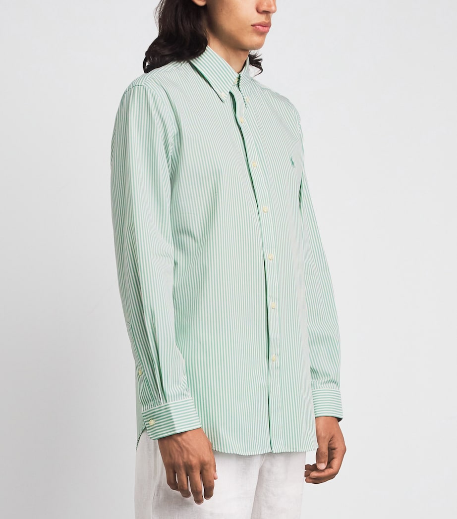 Polo Ralph Lauren Mens Stretch-Cotton Poplin Stripe Shirt Faded Mnt Wht Image 4