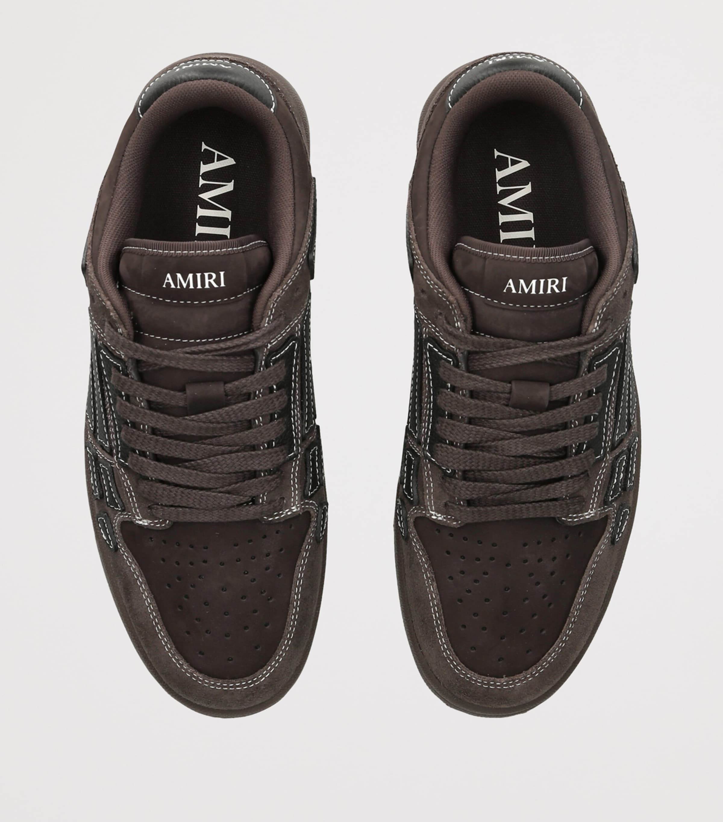AMIRI Leather-Suede Skel Top Low Sneakers Dark Brown Image 4