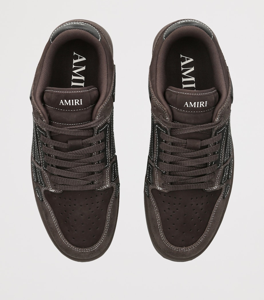 AMIRI Leather-Suede Skel Top Low Sneakers Dark Brown Image 4