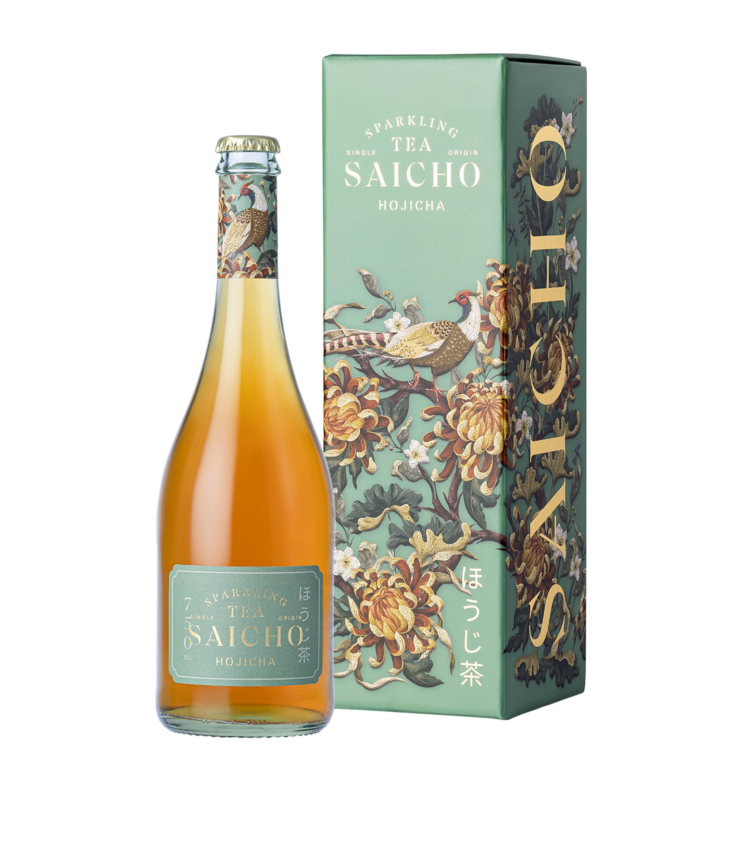 SAICHO Hojicha Sparkling Tea (75cl) | Wine & Spirits | Low & No Alcohol | Tea | Loose Leaf Tea | Food | Free From | Halal