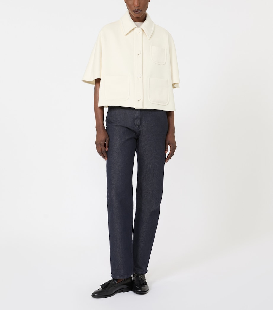 Max Mara Womens Cashmere Cape White Image 4