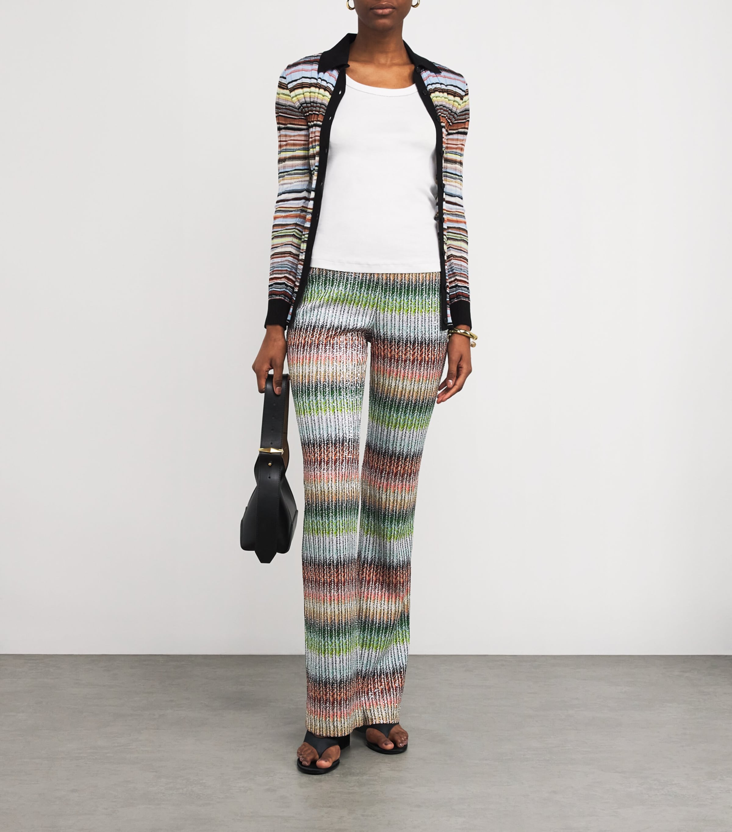 Sequin-Embellished Stripe Trousers SM9KP MULTICOLOR Image 2
