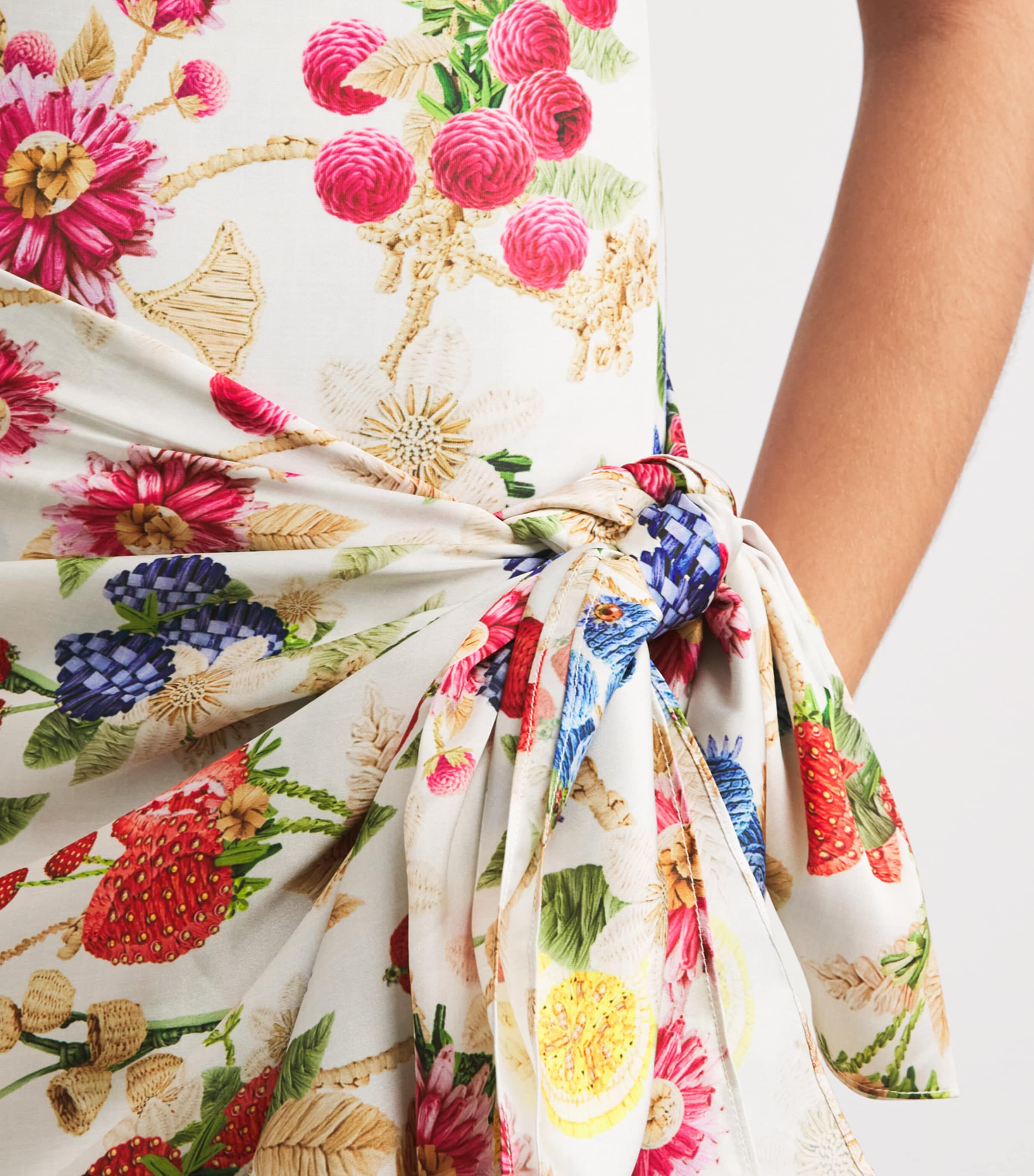 Mary Katrantzou Womens Floral-Embroidered Elba Pareo Fruitavola Image 3