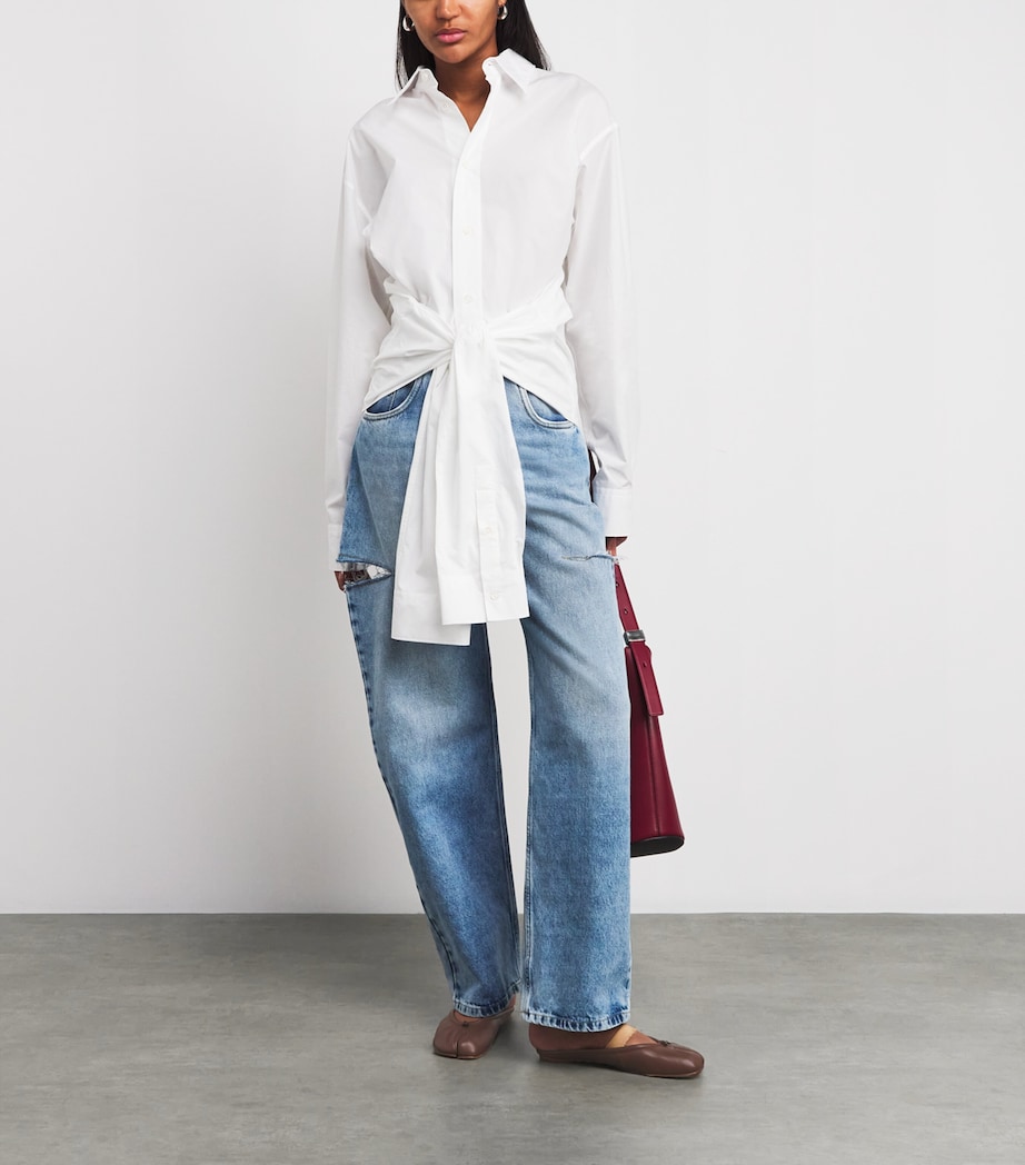 Leather Tabi Ballet Mules BROWN Image 4