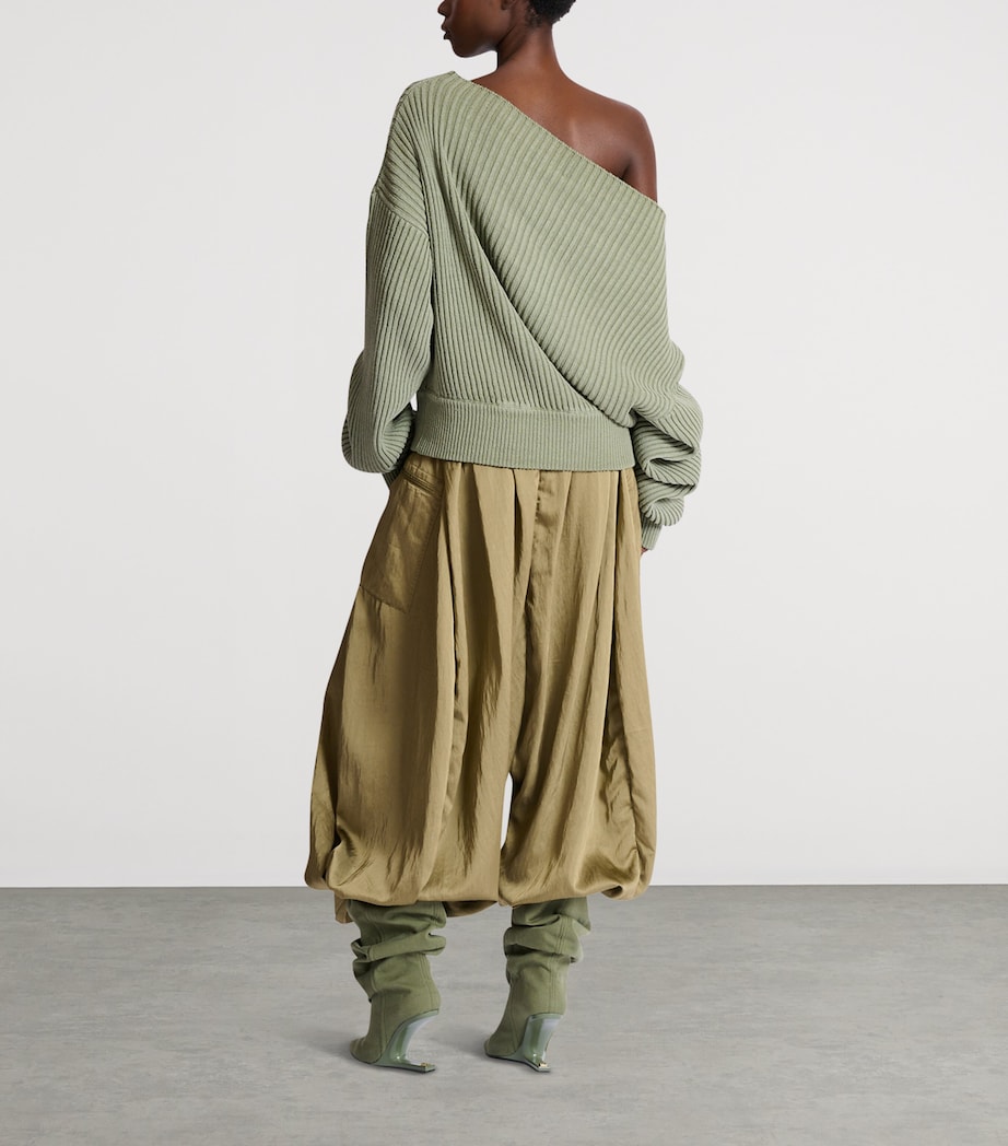Silk Draped One-Shoulder Top 7EU SAUGE Image 3