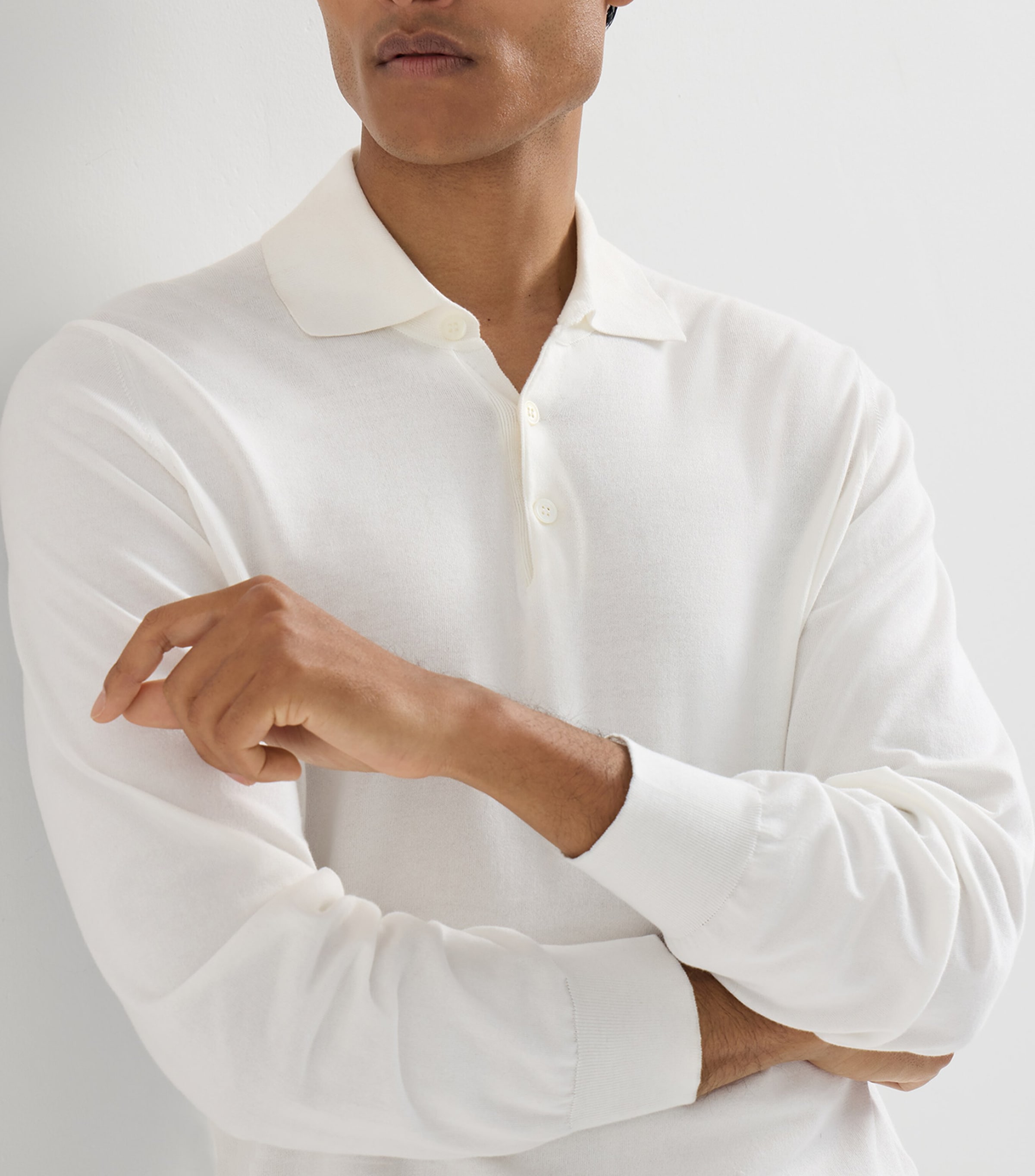 Brunello Cucinelli Mens Cotton Polo Sweater Image 6