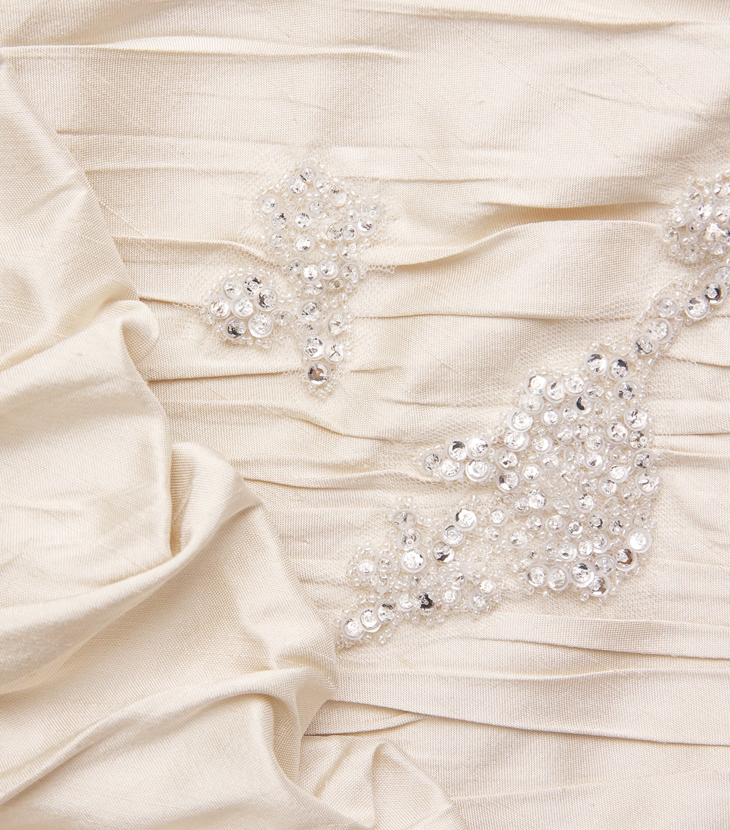 Sandra Mansour Womens Silk Embellished Daydream Gown Asis C White Image 6