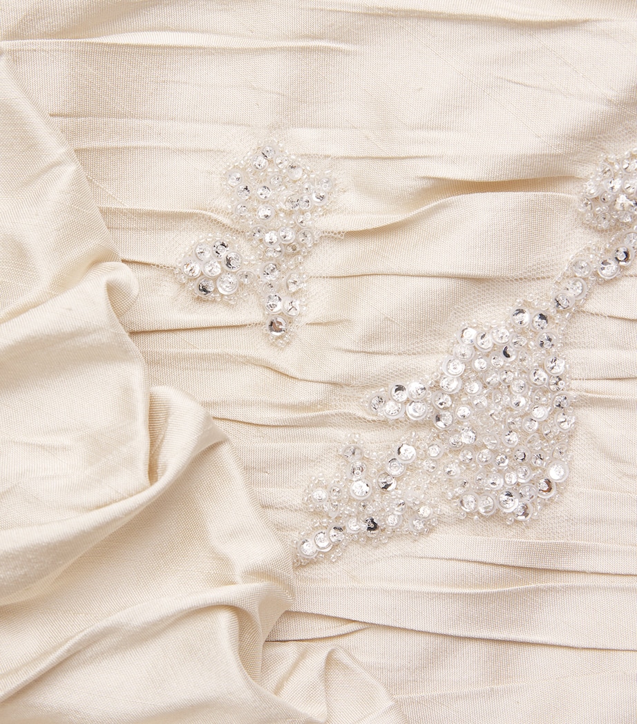 Sandra Mansour Womens Silk Embellished Daydream Gown Asis C White Image 6