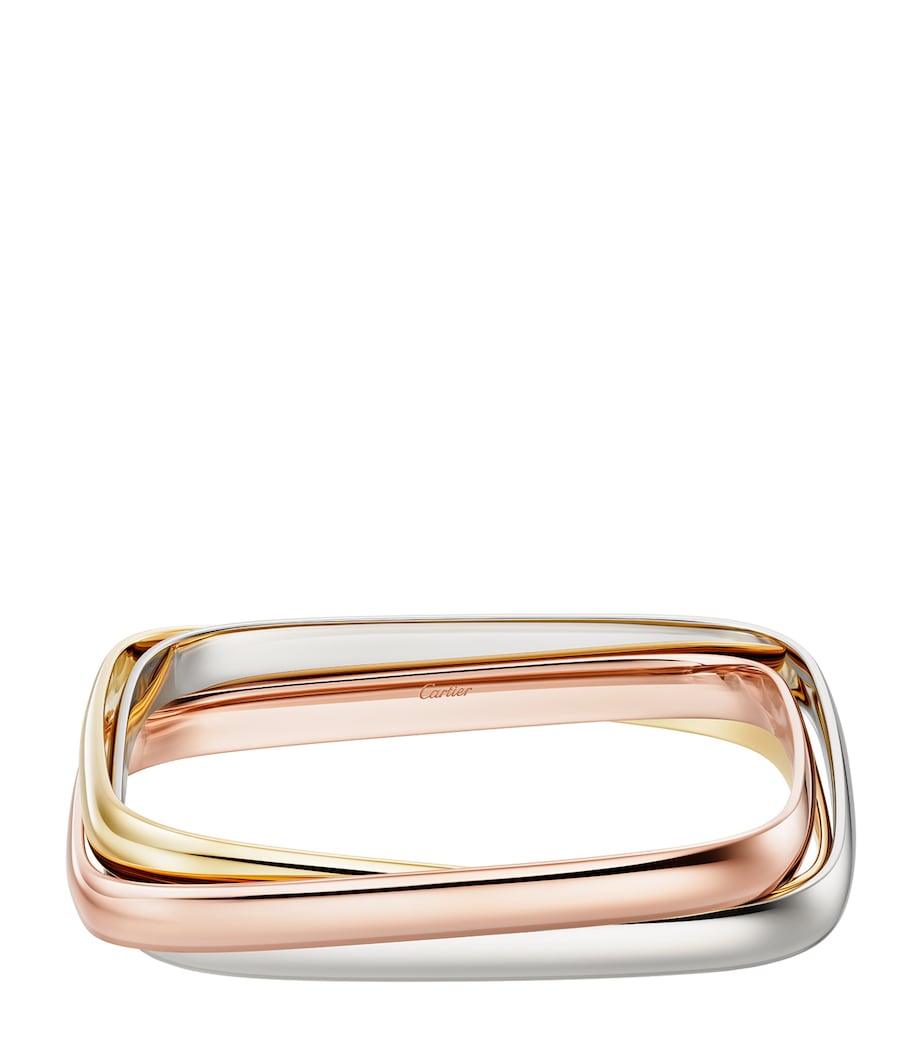 White, Rose and Yellow Gold Trinity Box Bangle MIXED GOLD Image 1