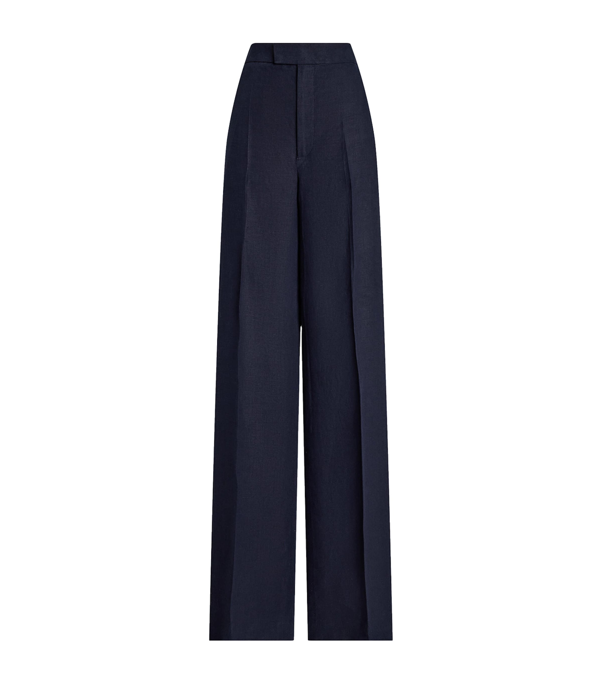 Ralph Lauren Linen Dean Tailored Trousers In Blue