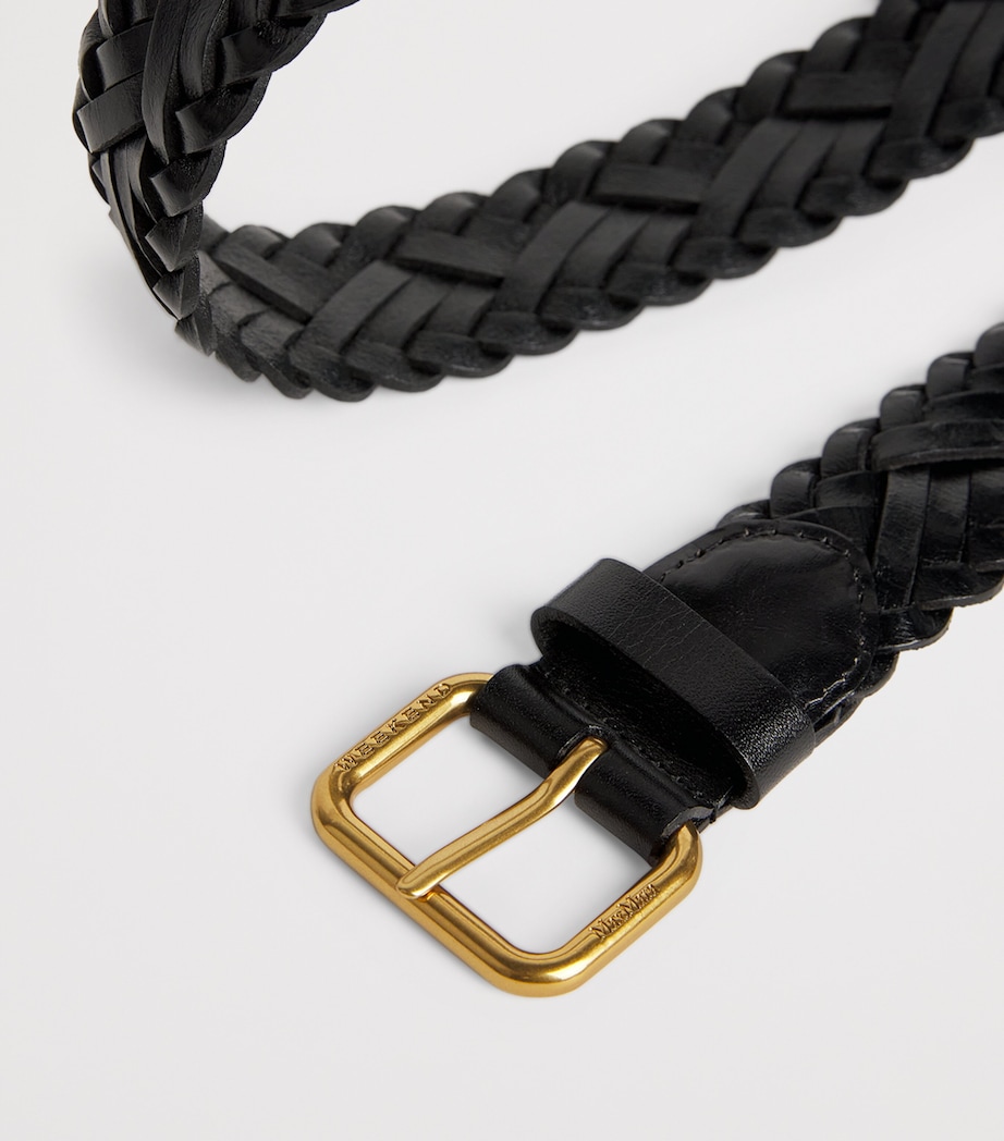 Leather Woven Belt BLACK Image 5
