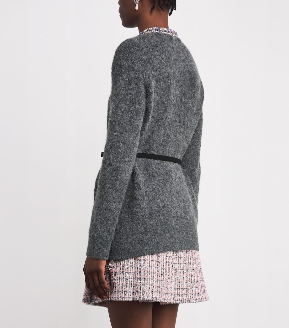Crystal-Embellished Cardigan GREY Image 4