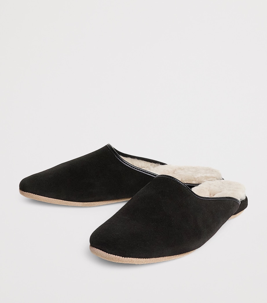Derek Rose Suede Douglas Slippers Black Image 8