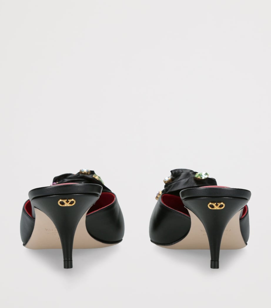 Leather Drip Rose Mules 55 OTHER Image 2