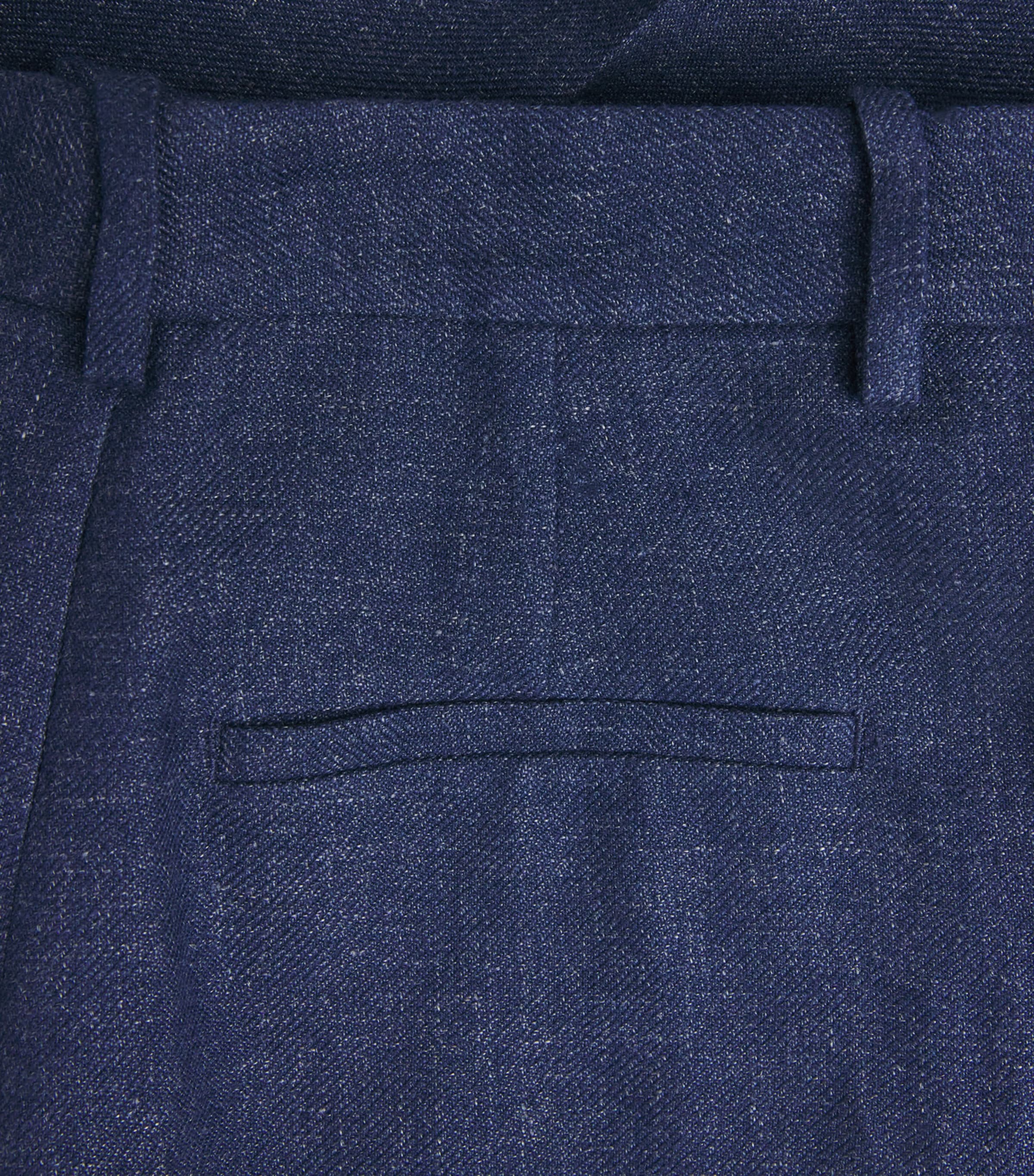 Polo Ralph Lauren Womens Linen-Cotton Beaton Trousers Blue Melange Image 6