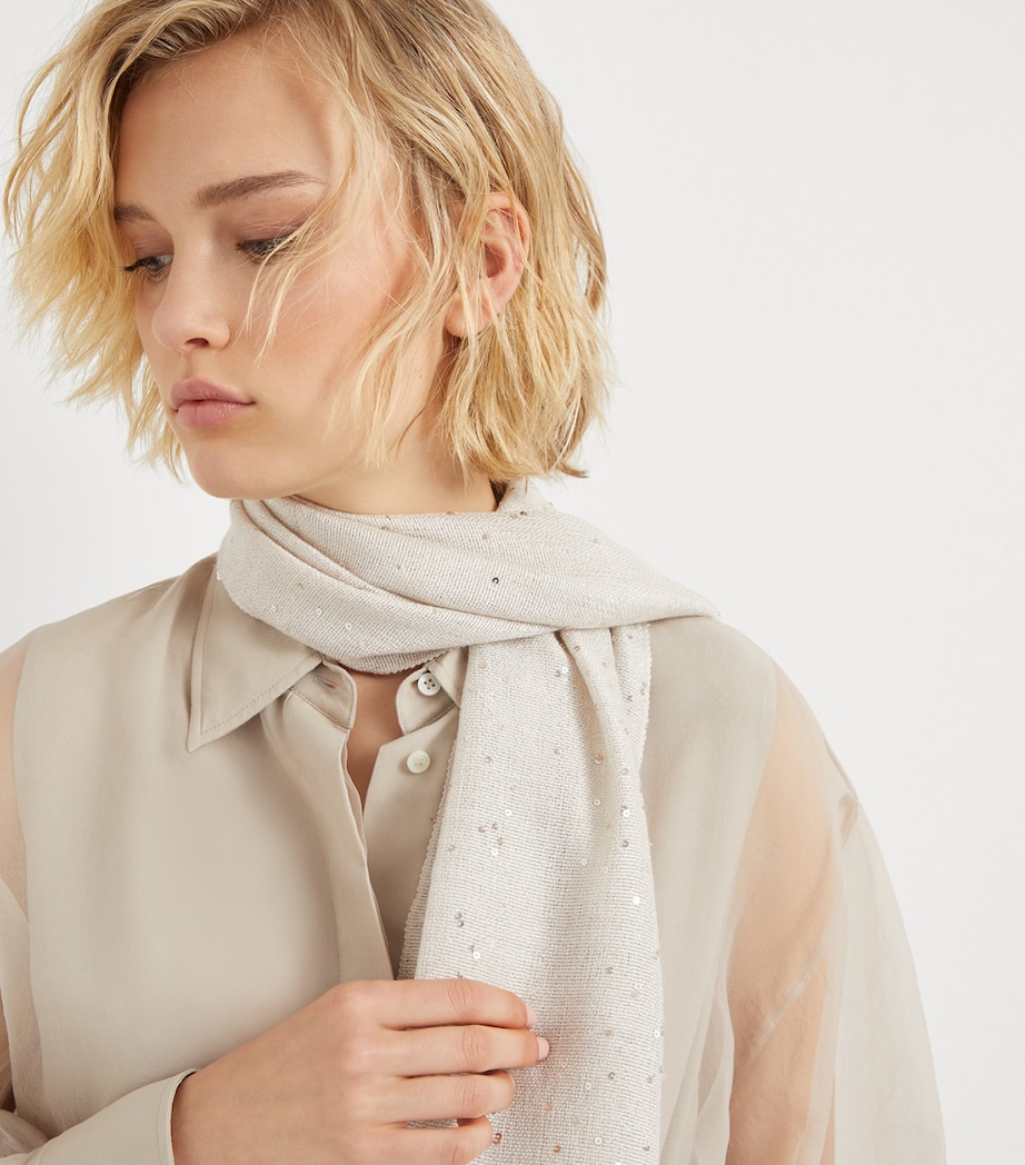 Cashmere-Silk Embellished Scarf C9276 Image 3