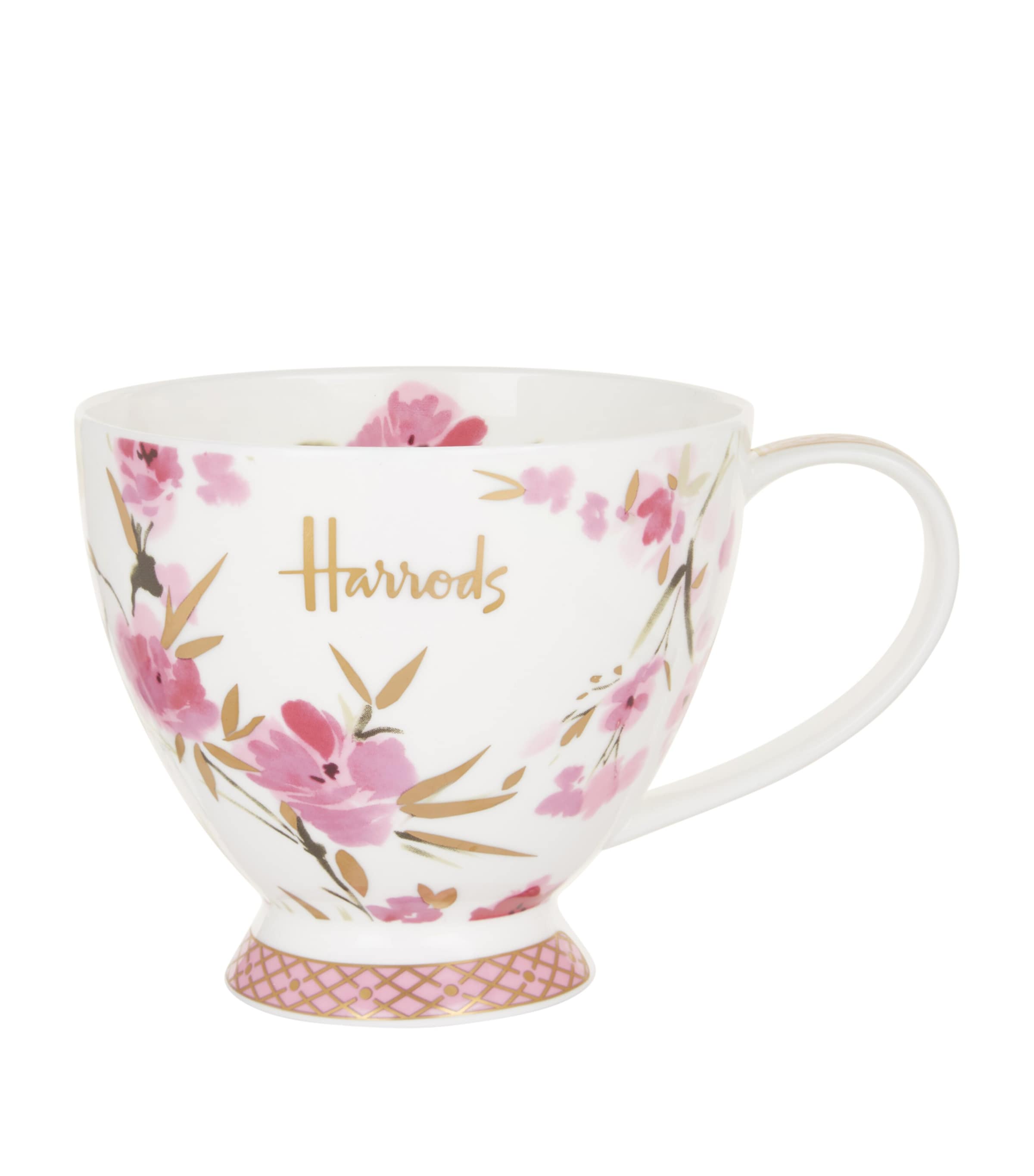 Harrods Large Floral Teacup In Pink