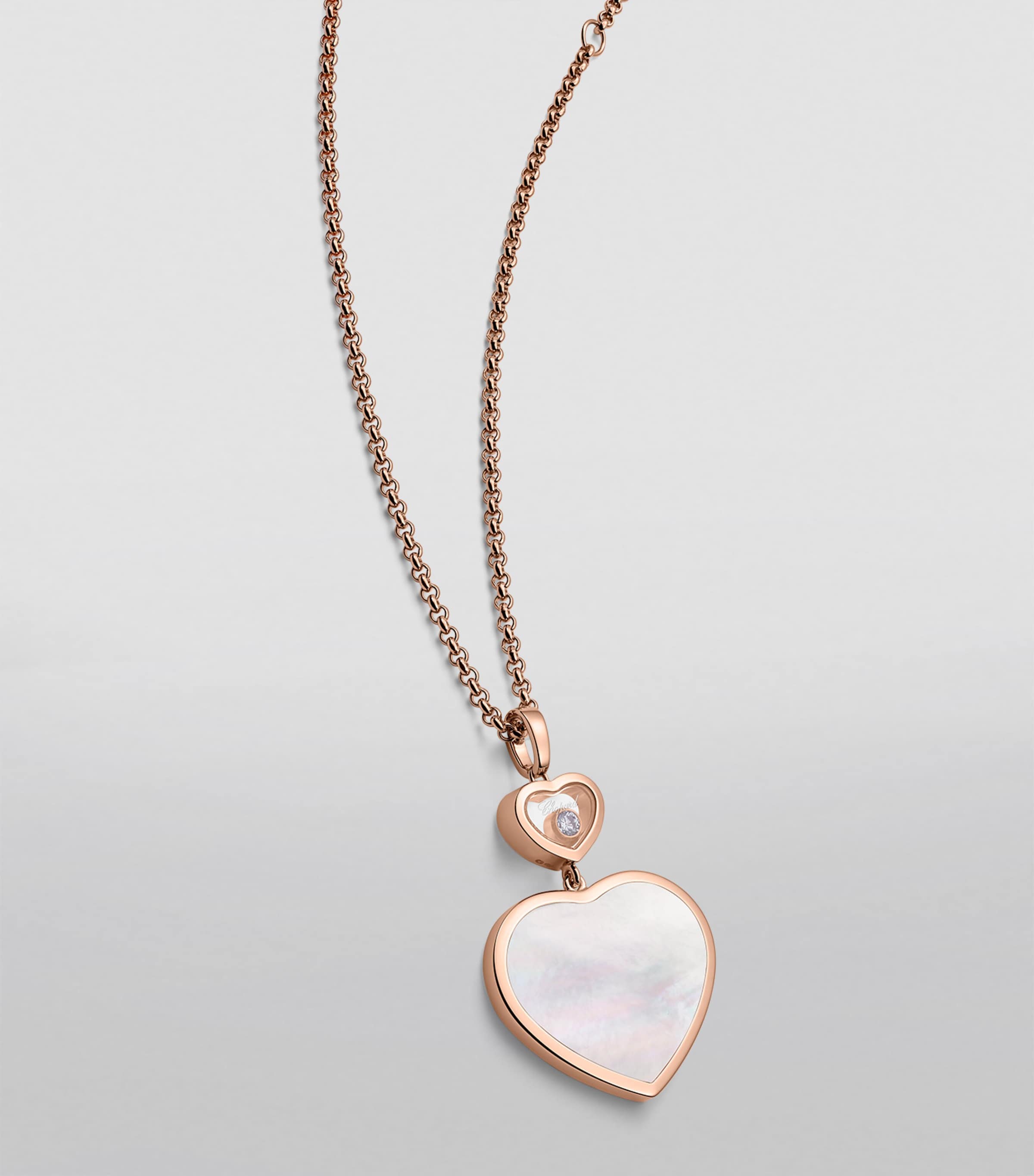 Rose Gold, Diamond and Mother-of-Pearl Happy Hearts Pendant Necklace 18K ROSE GOLD Image 5
