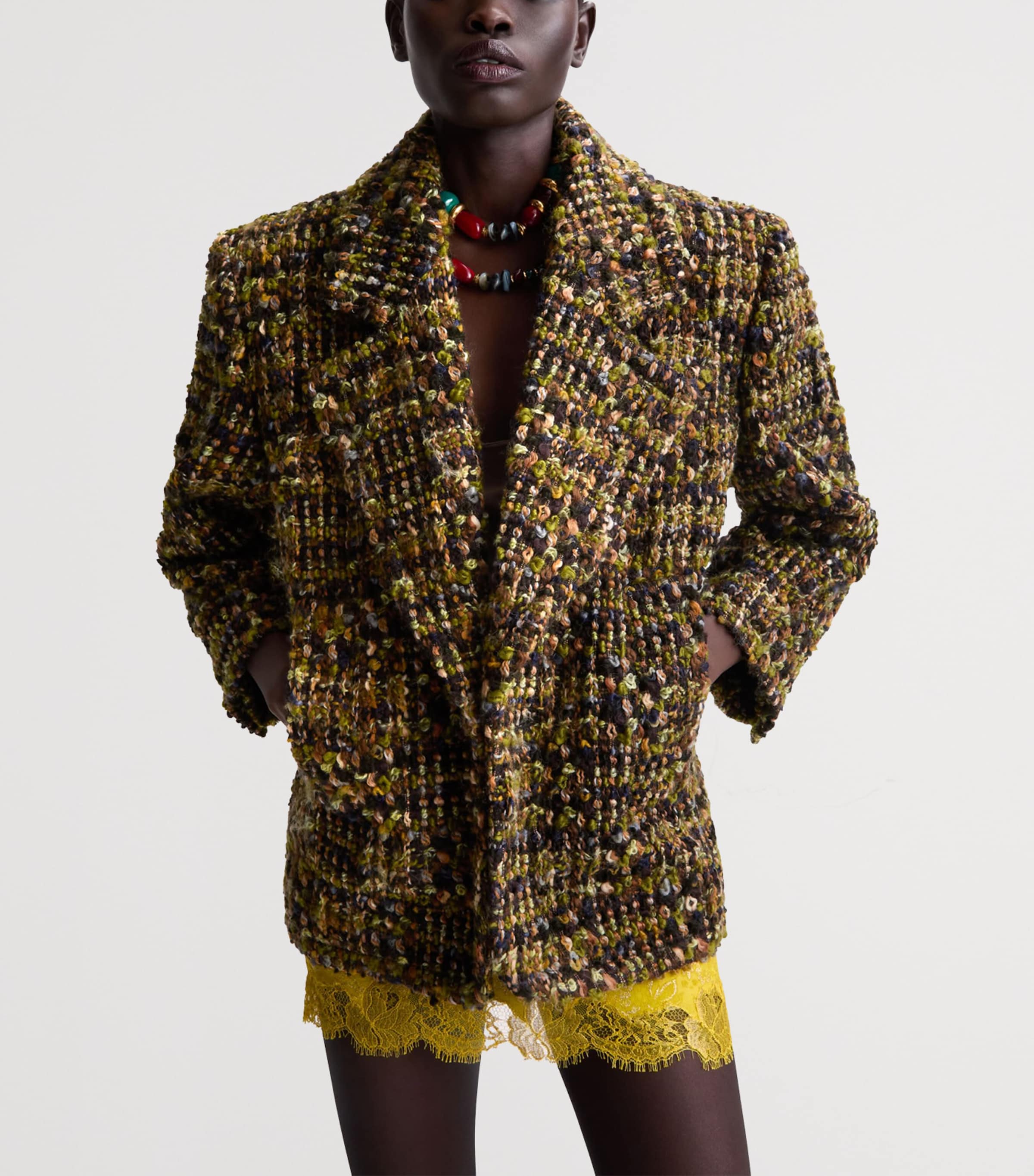 Saint Laurent Womens Tweed Jacket Image 2