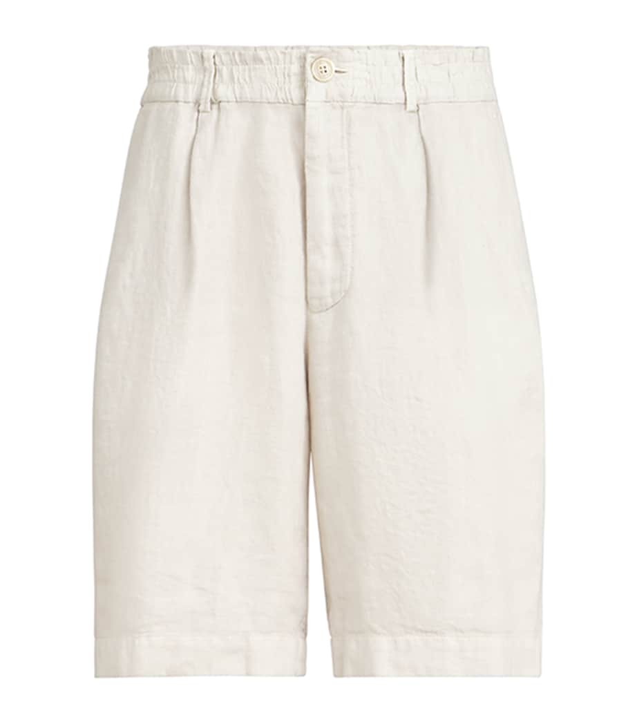 Brunello Cucinelli Mens Linen Garment-Dyed Bermuda Shorts Image 1