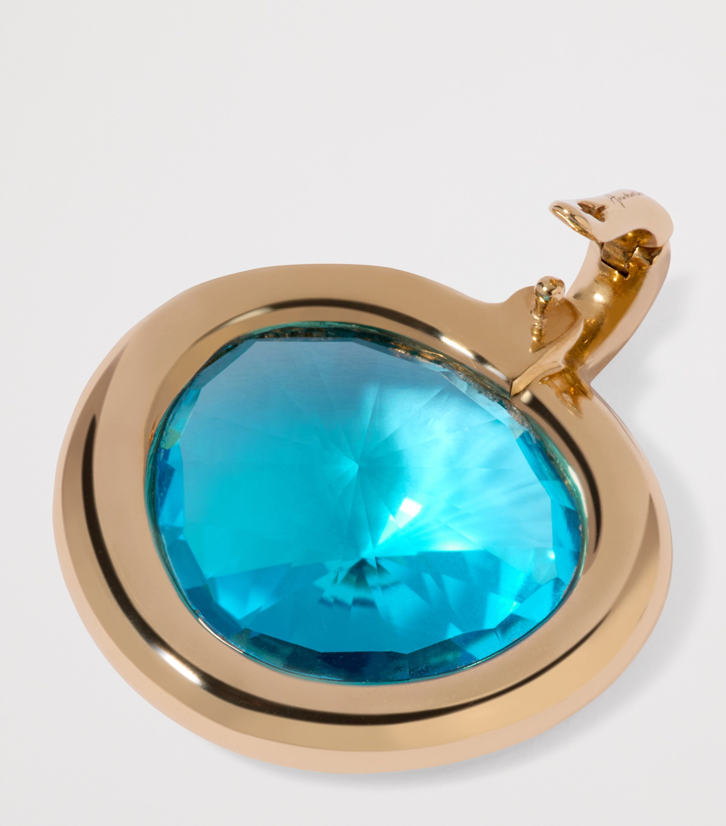 Yellow Gold and Blue Topaz Sweetie Pendant Charm YELLOW GOLD Image 3