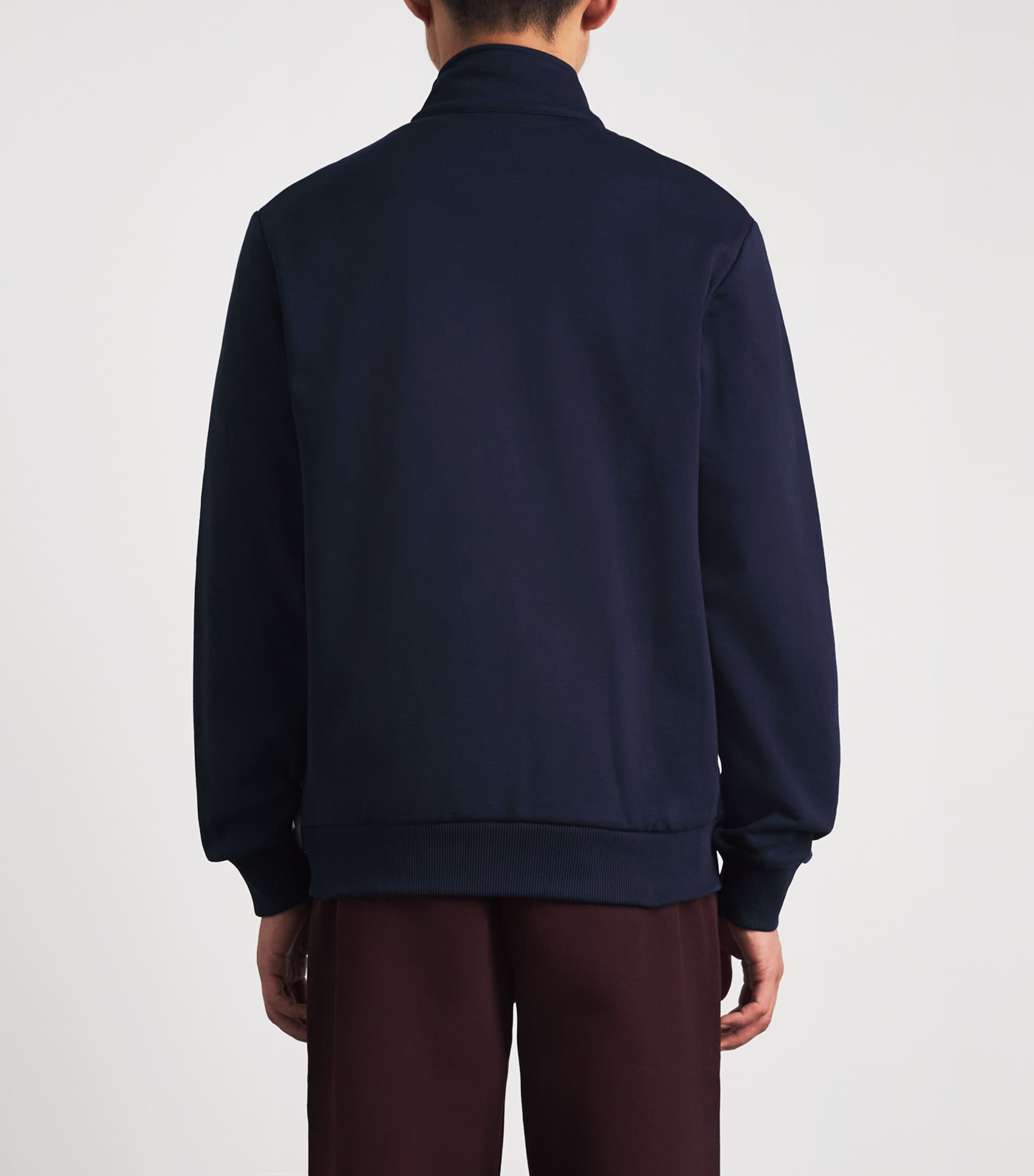 Lacoste Mens Fleece Zip-Up Sweatshirt Navy Blue Image 5