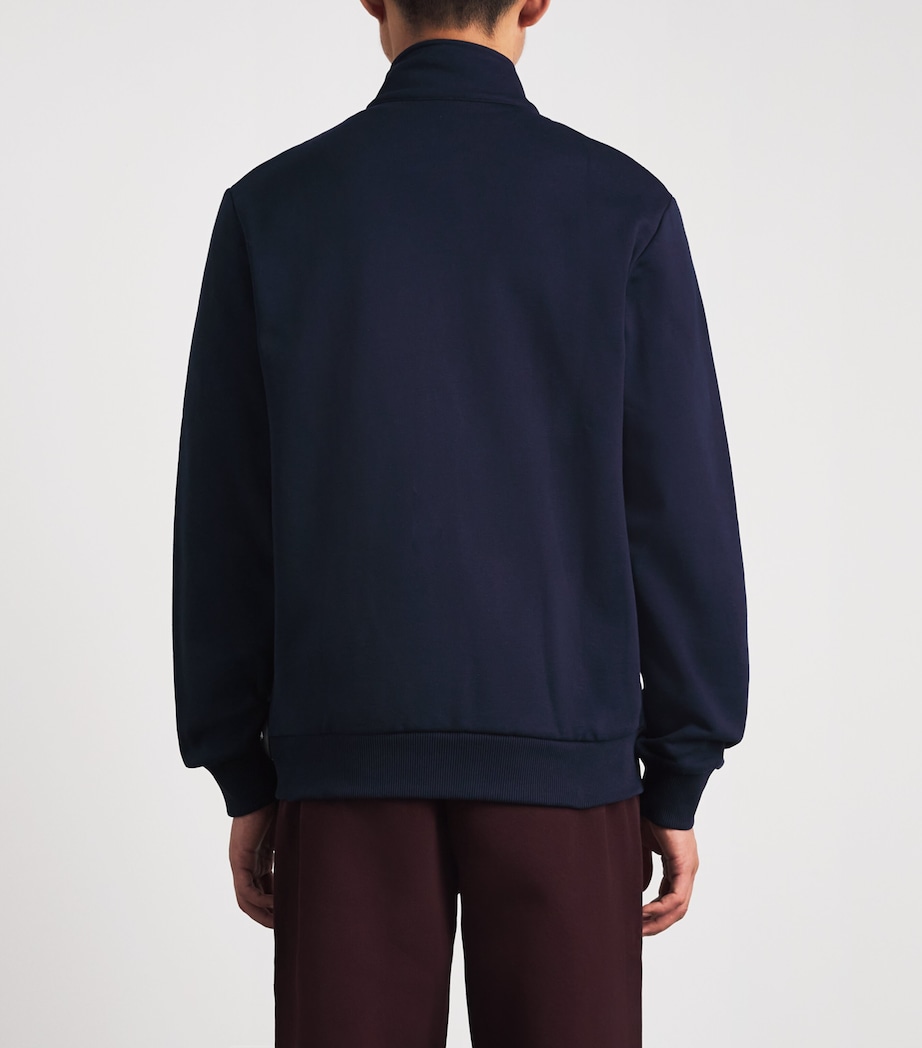 Lacoste Mens Fleece Zip-Up Sweatshirt Navy Blue Image 5