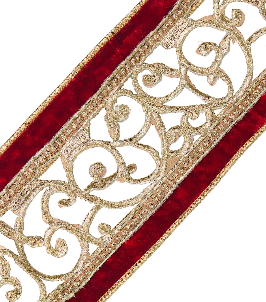Velvet Dupioni Swirl-Trim Ribbon RED/GOLD Image 2