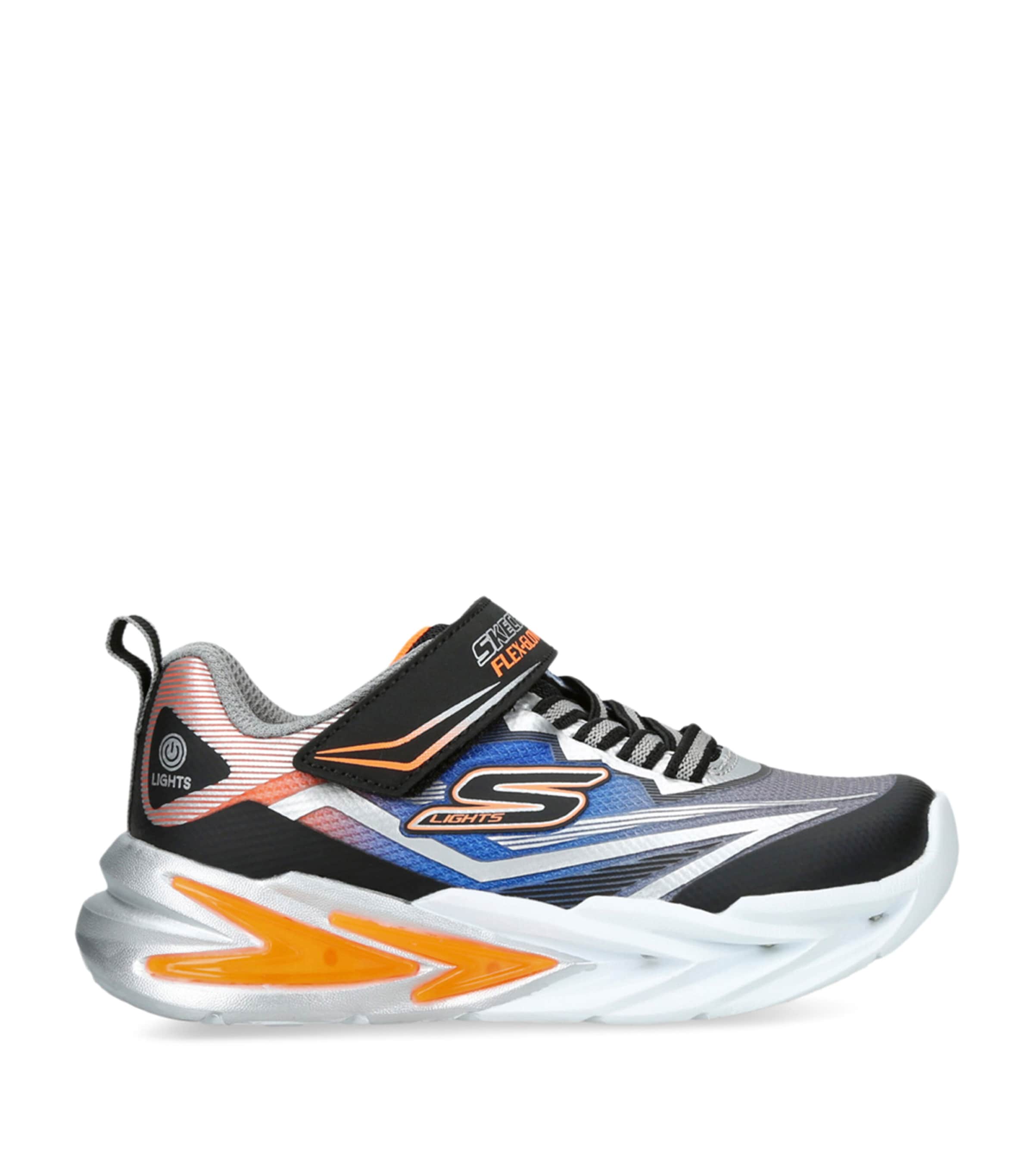 Skechers Silver Com Kids' S Lights Flex Glow Ultra Woven Trainers Eur 34 / 2 Uk In Silver