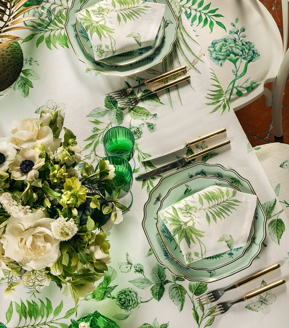 Linen Secret Garden Tablecloth (160cm x 300cm) KELLY GREEN Image 5