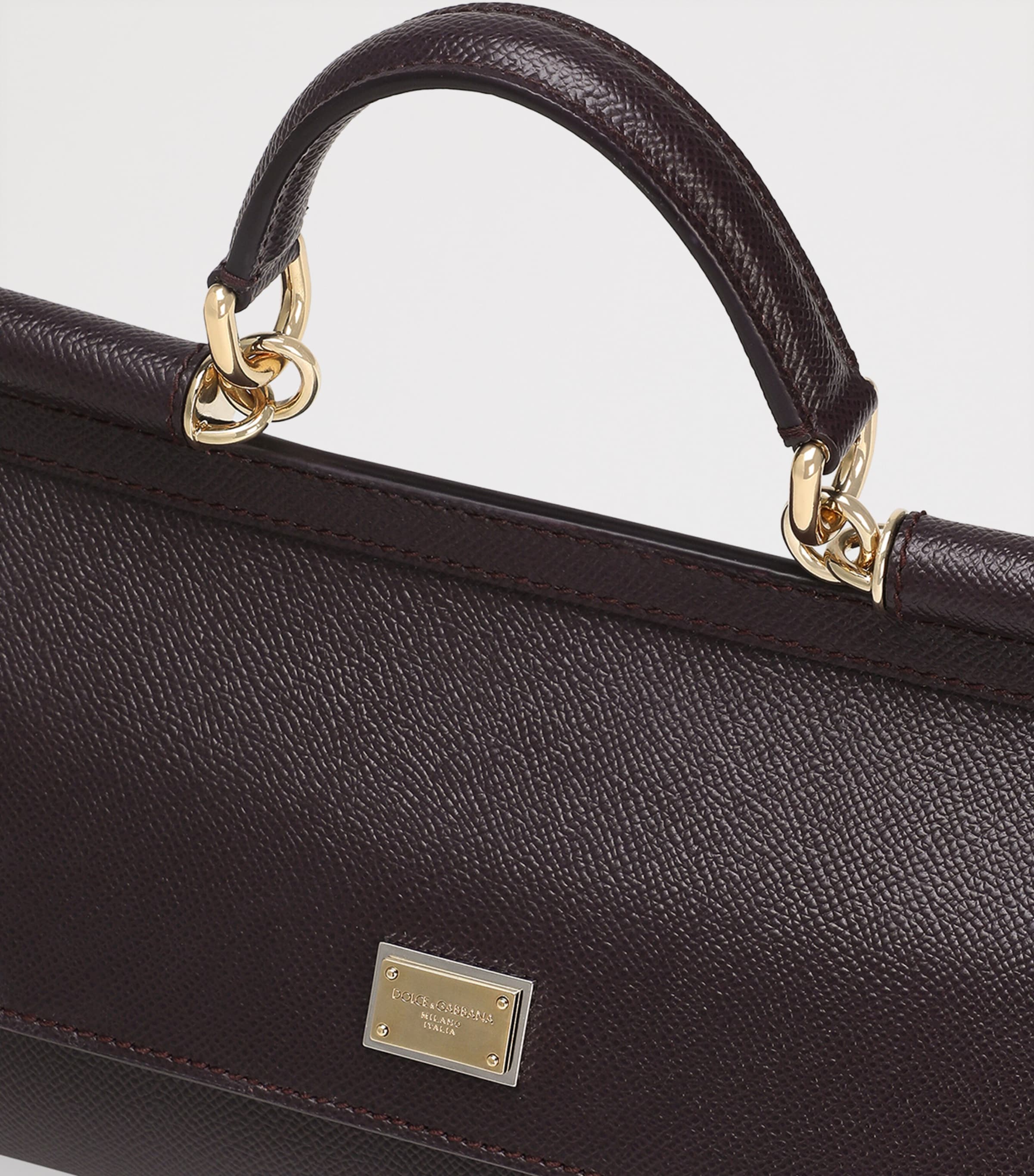 Leather Sicily Top-Handle Bag 8M073-WINE Image 6