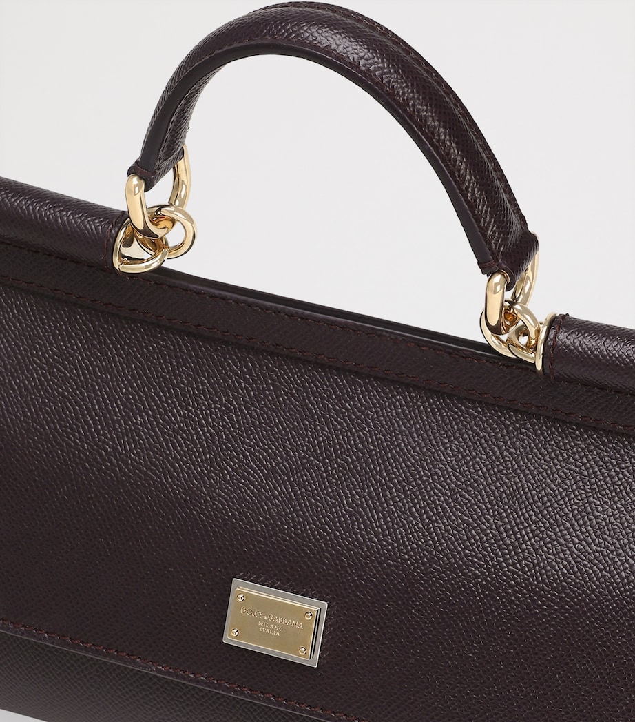 Leather Sicily Top-Handle Bag 8M073-WINE Image 6