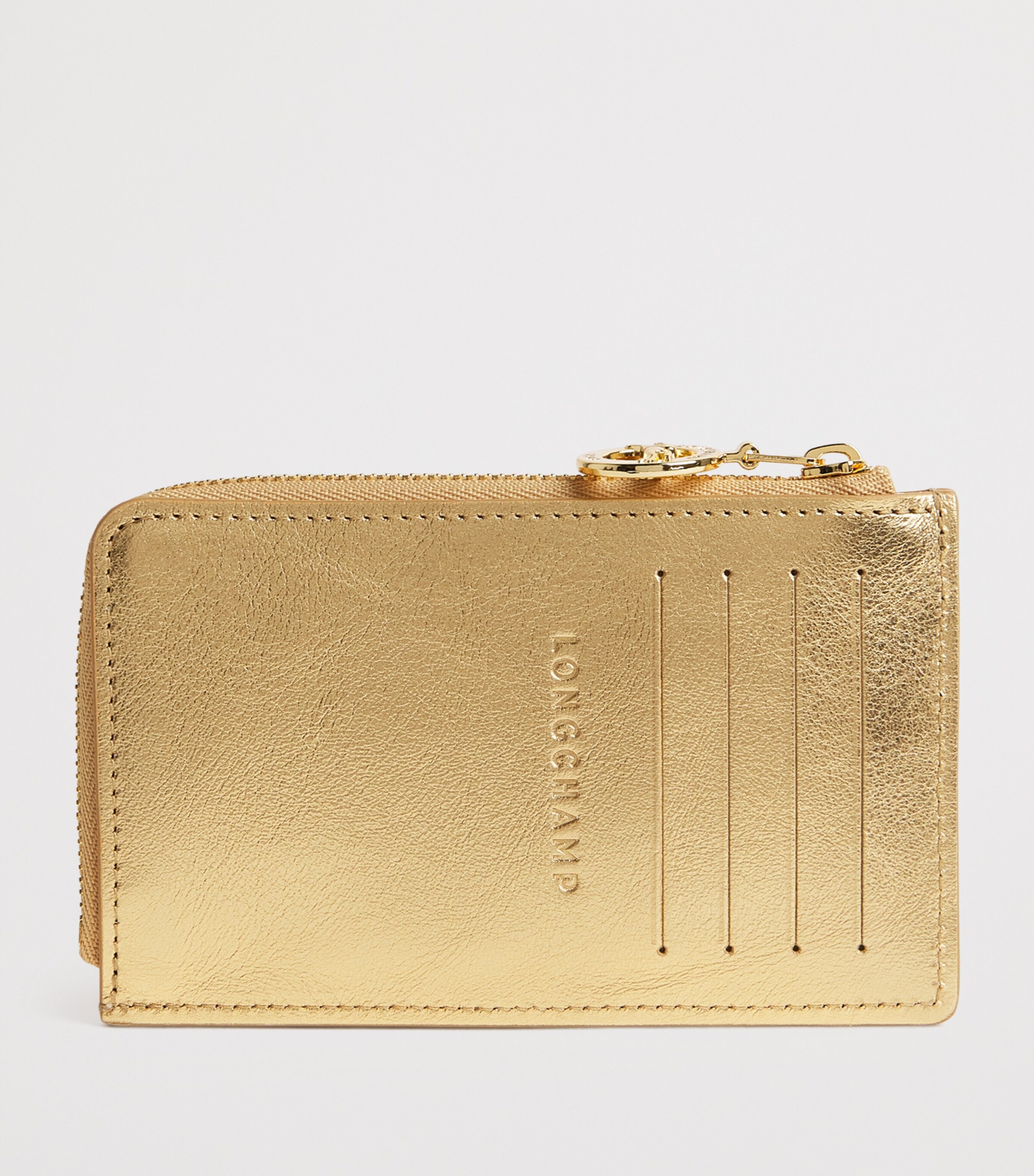 Longchamp Leather Le Pliage Xtra Zipped Card Holder Gold Image 2