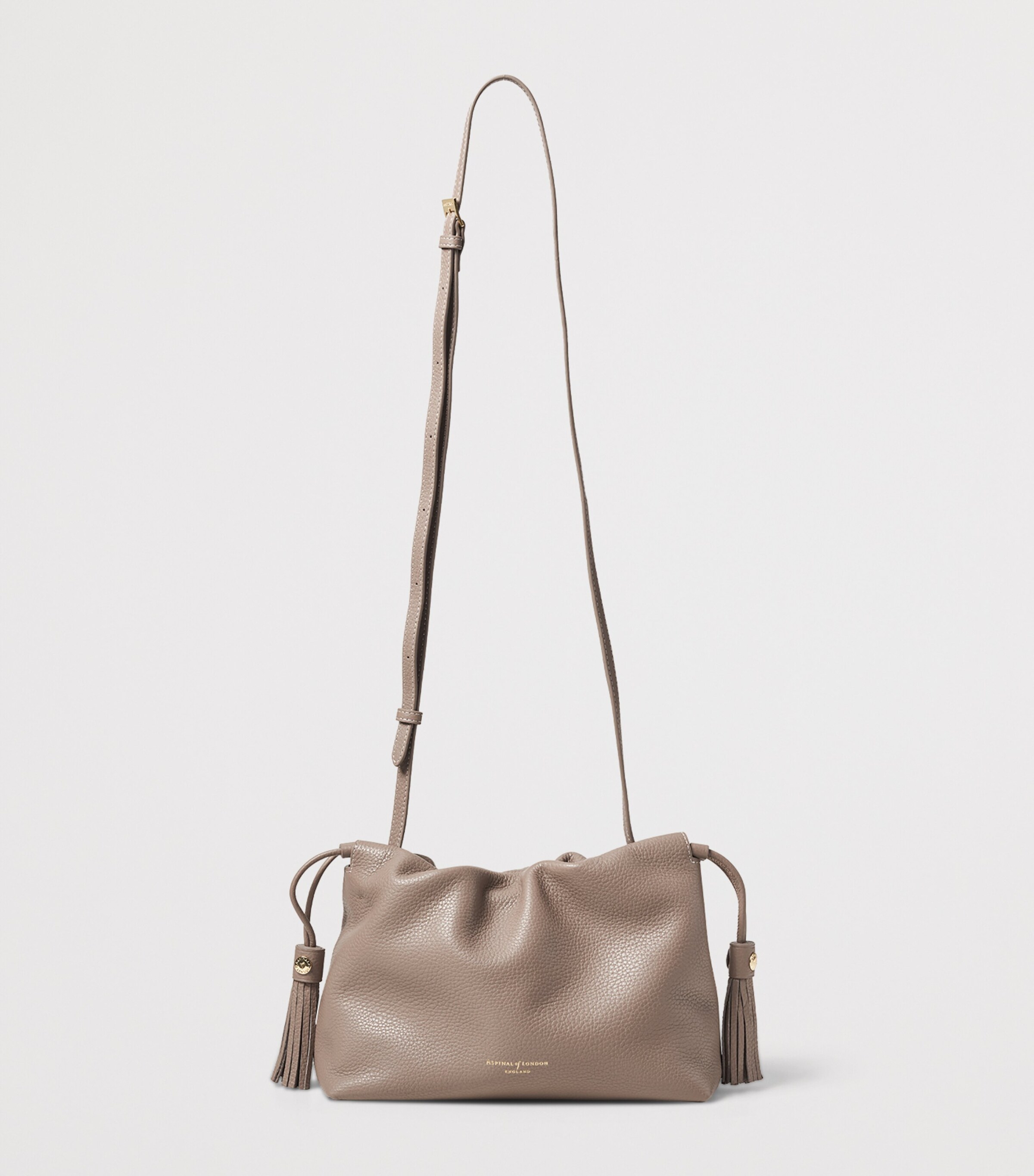 Aspinal Of London Large Leather Soho East West Cross-Body Pouch Moleskin Image 2