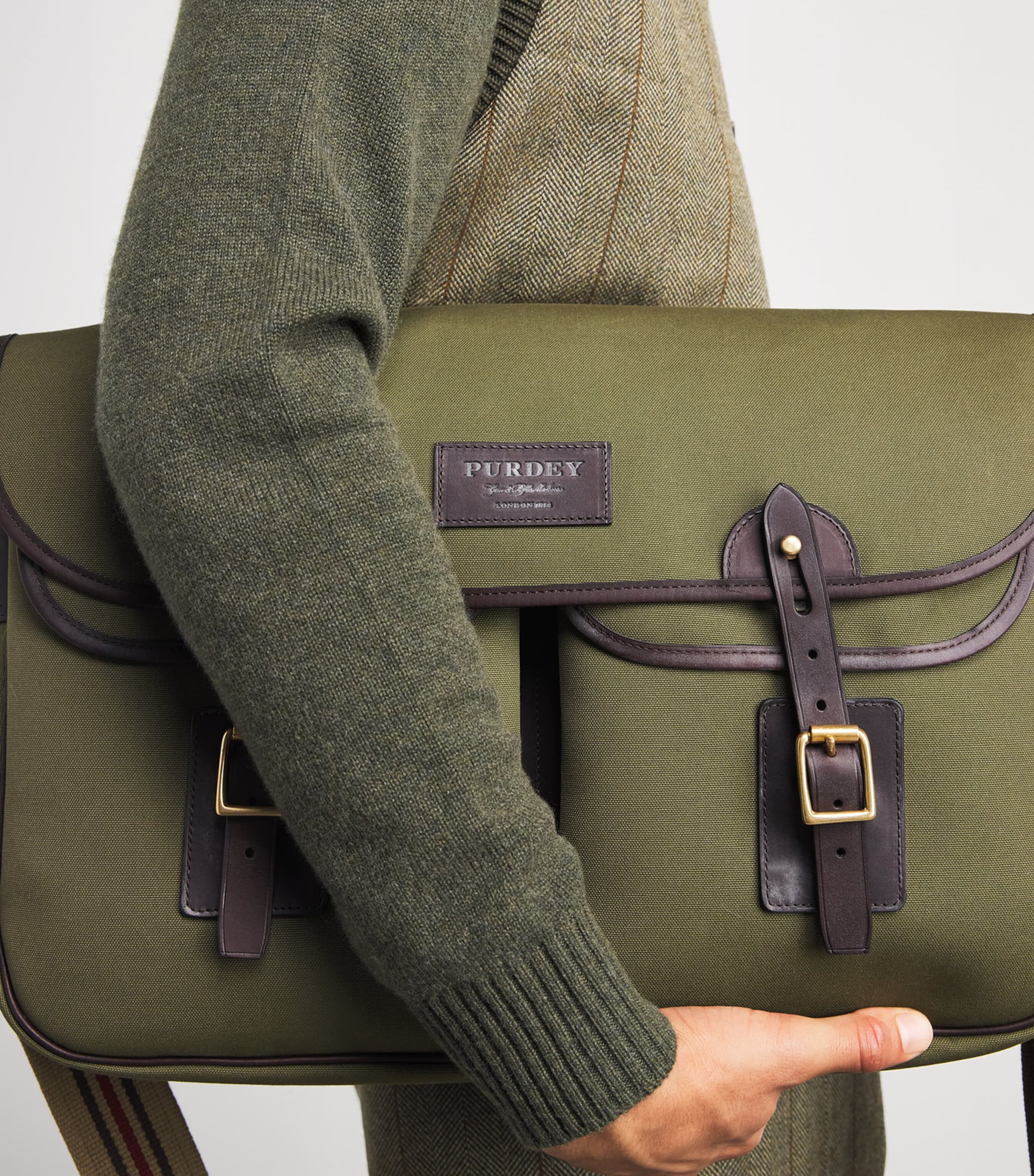 Purdey Canvas Field Game Cross-Body Bag Khk Image 2