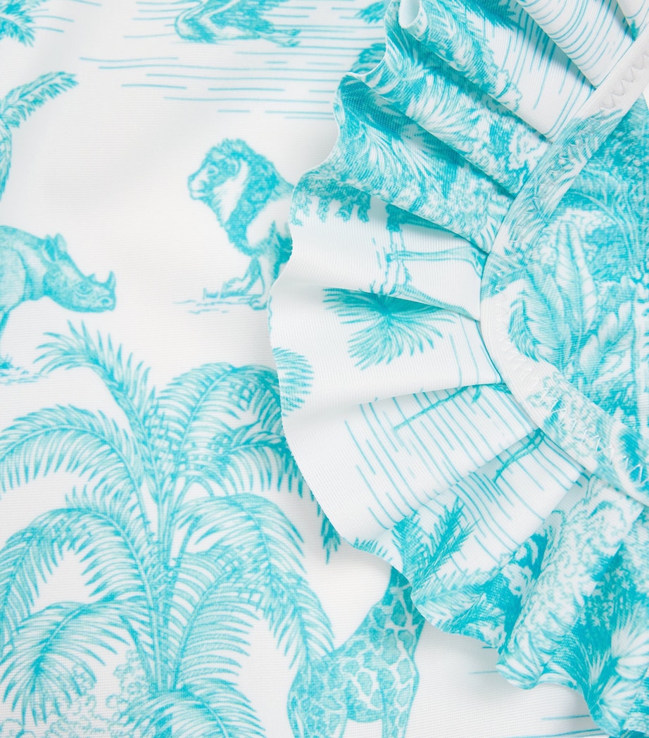 Ruffled Jungle Print Swimsuit (2-12 Years) JUNGLE TURQUOISE Image 3